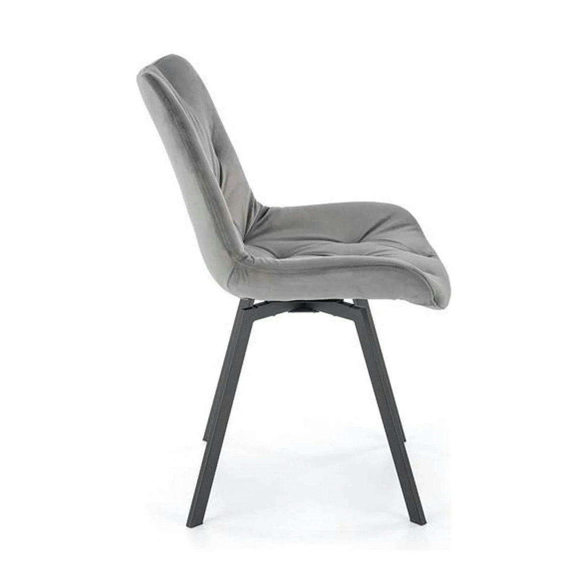 Scaun pivotant K519, gri, stofa catifelata/metal, 54x63x86 cm