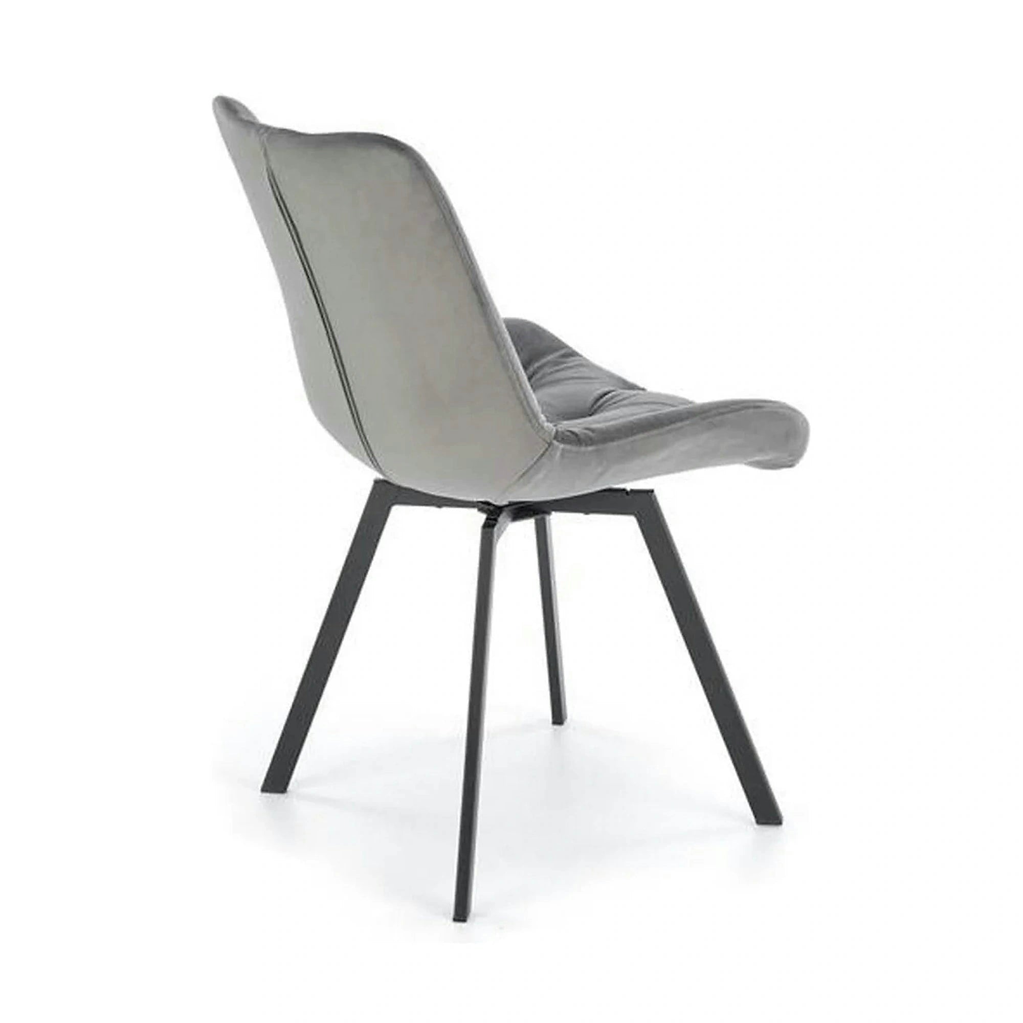 Scaun pivotant K519, gri, stofa catifelata/metal, 54x63x86 cm