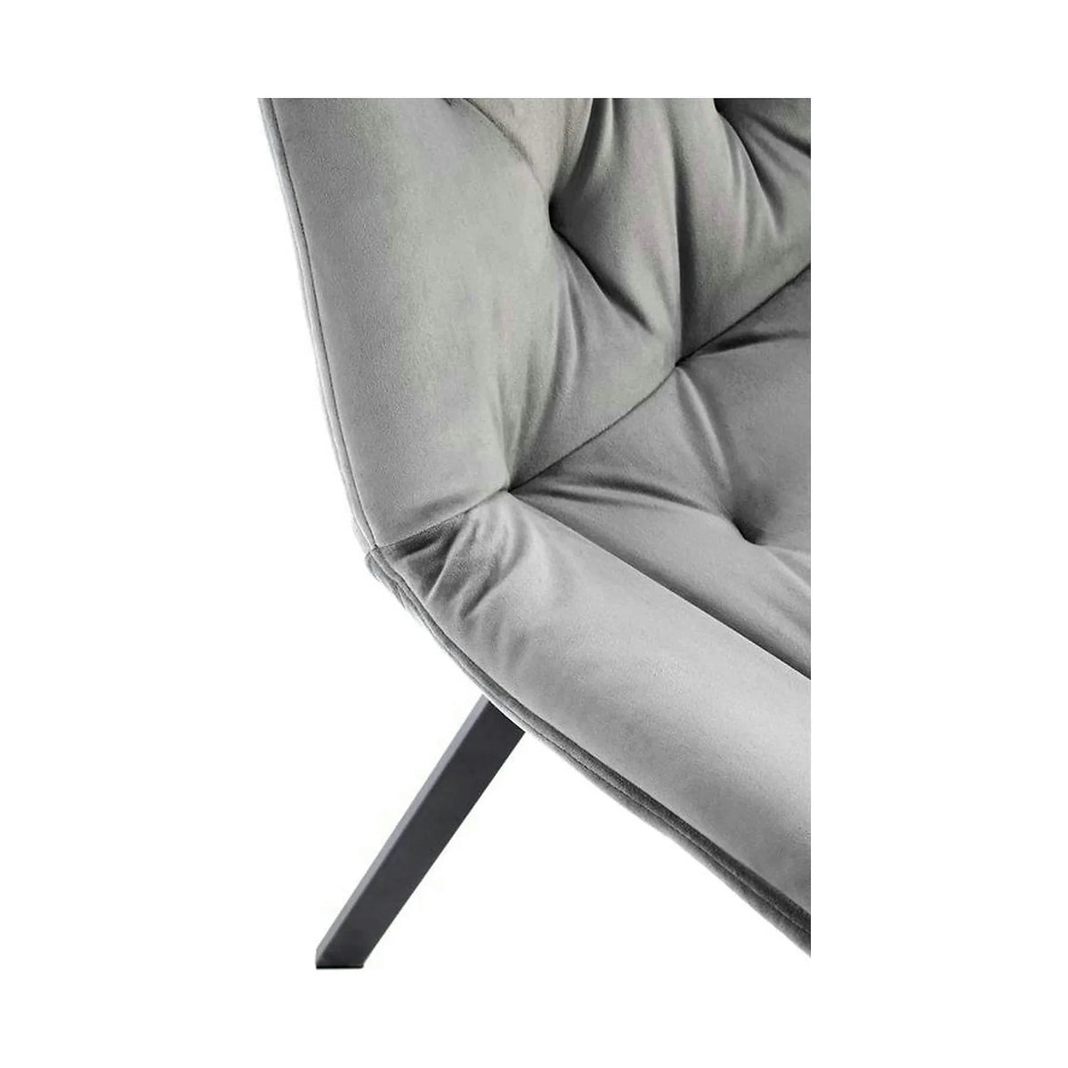 Scaun pivotant K519, gri, stofa catifelata/metal, 54x63x86 cm