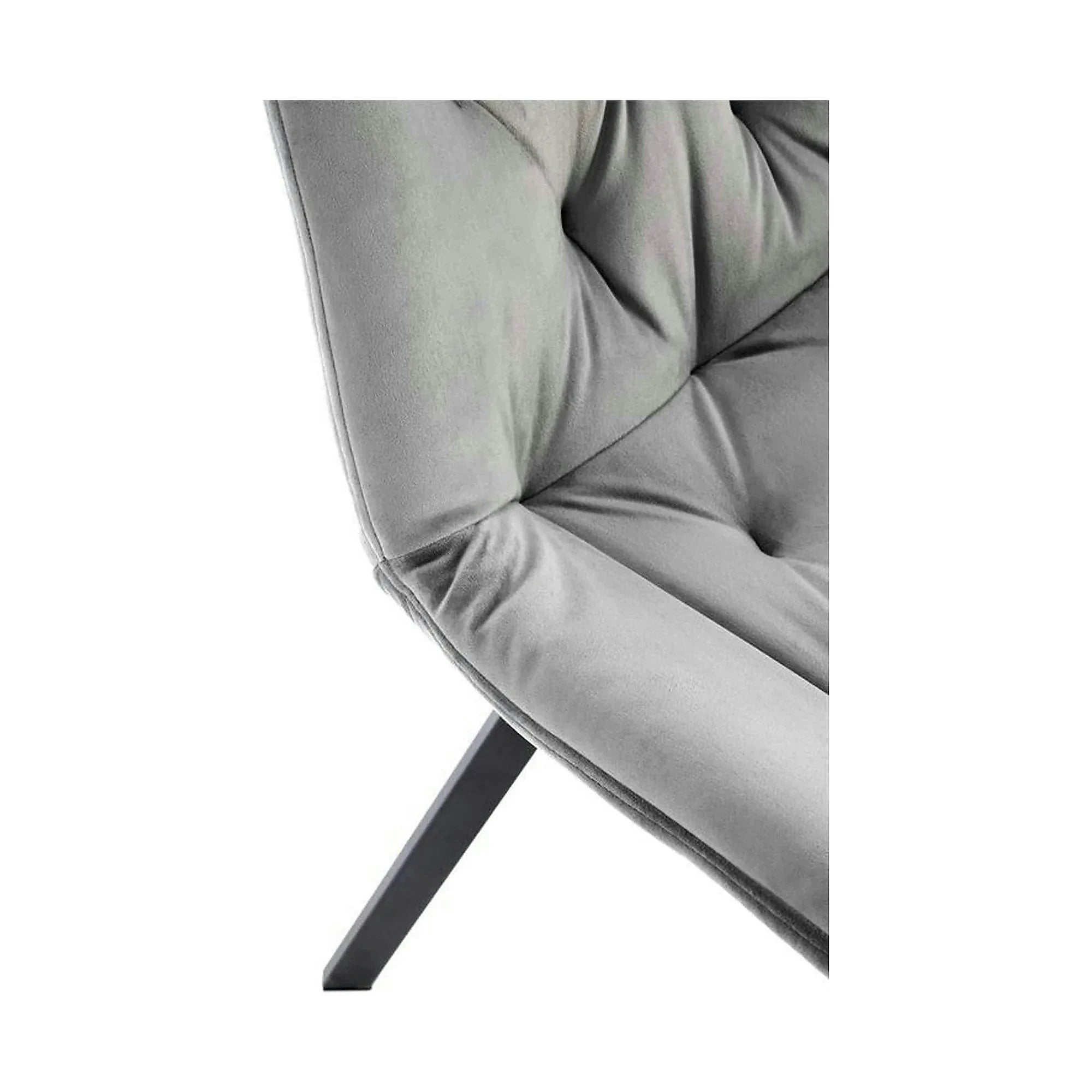 Scaun pivotant K519, gri, stofa catifelata/metal, 54x63x86 cm