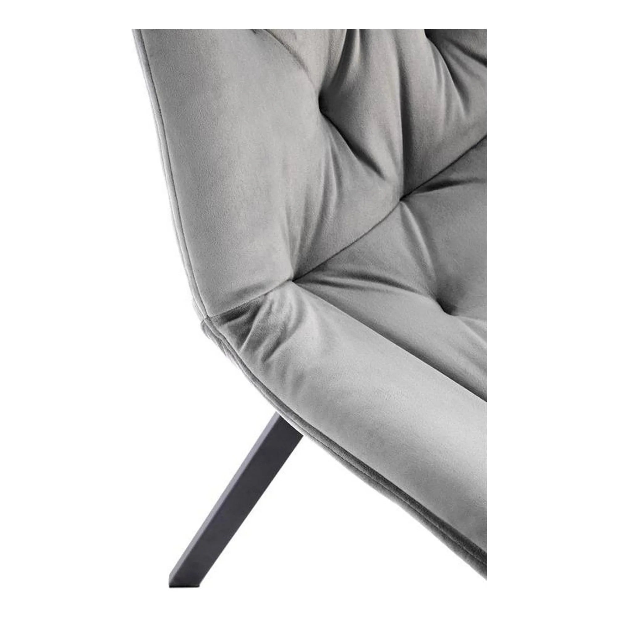 Scaun pivotant K519, gri, stofa catifelata/metal, 54x63x86 cm