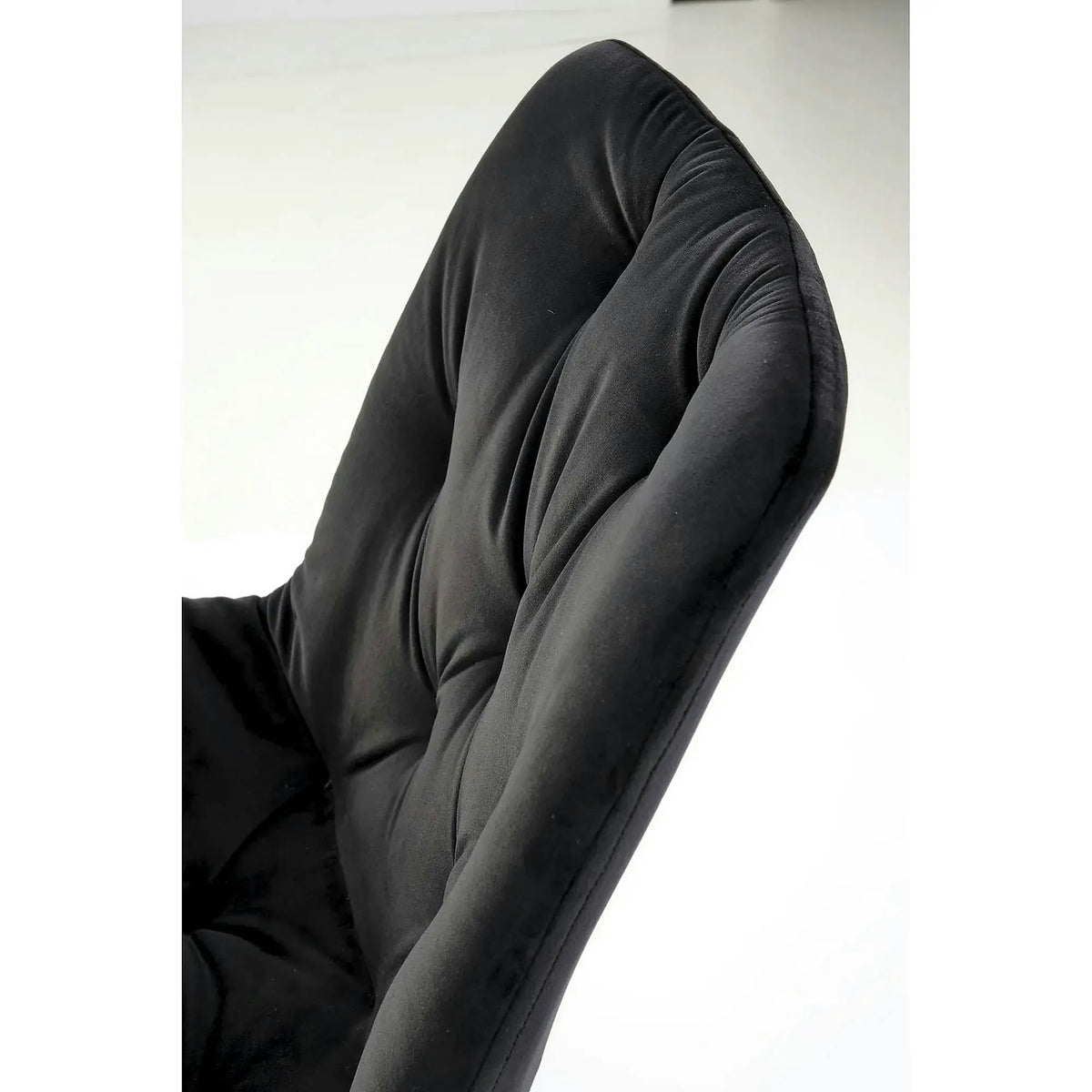 Scaun pivotant K519, negru, stofa catifelata/metal, 54x63x86 cm