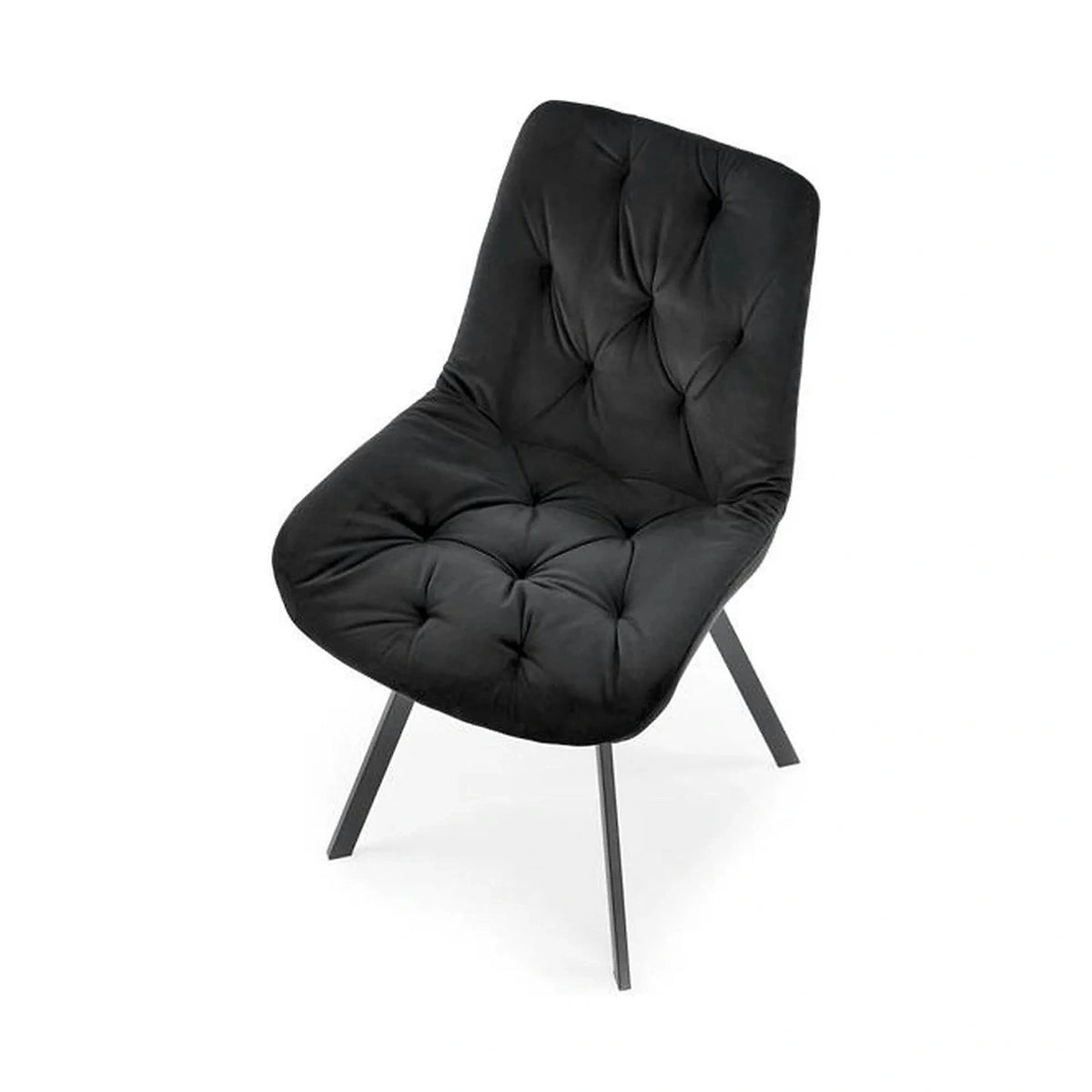 Scaun pivotant K519, negru, stofa catifelata/metal, 54x63x86 cm