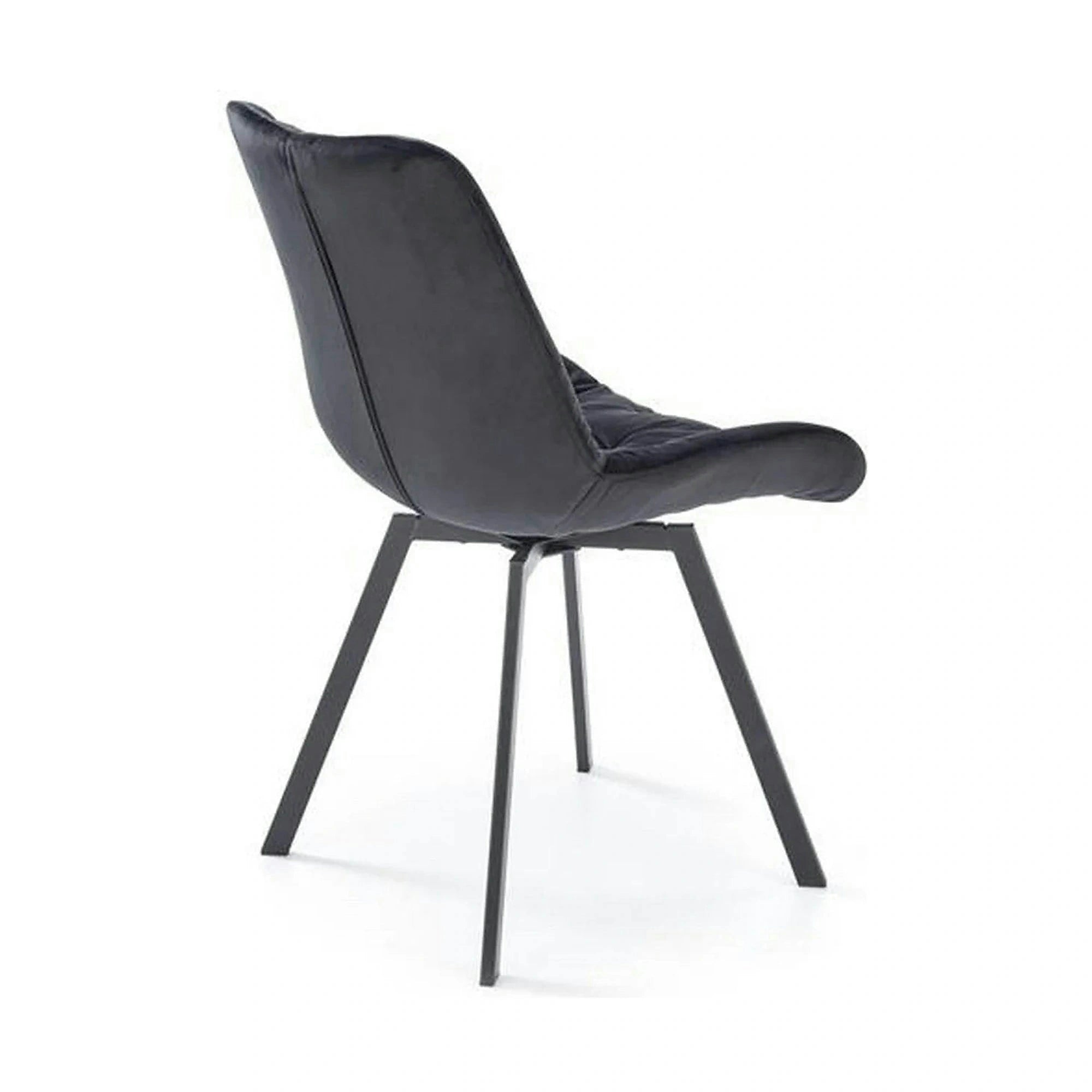 Scaun pivotant K519, negru, stofa catifelata/metal, 54x63x86 cm