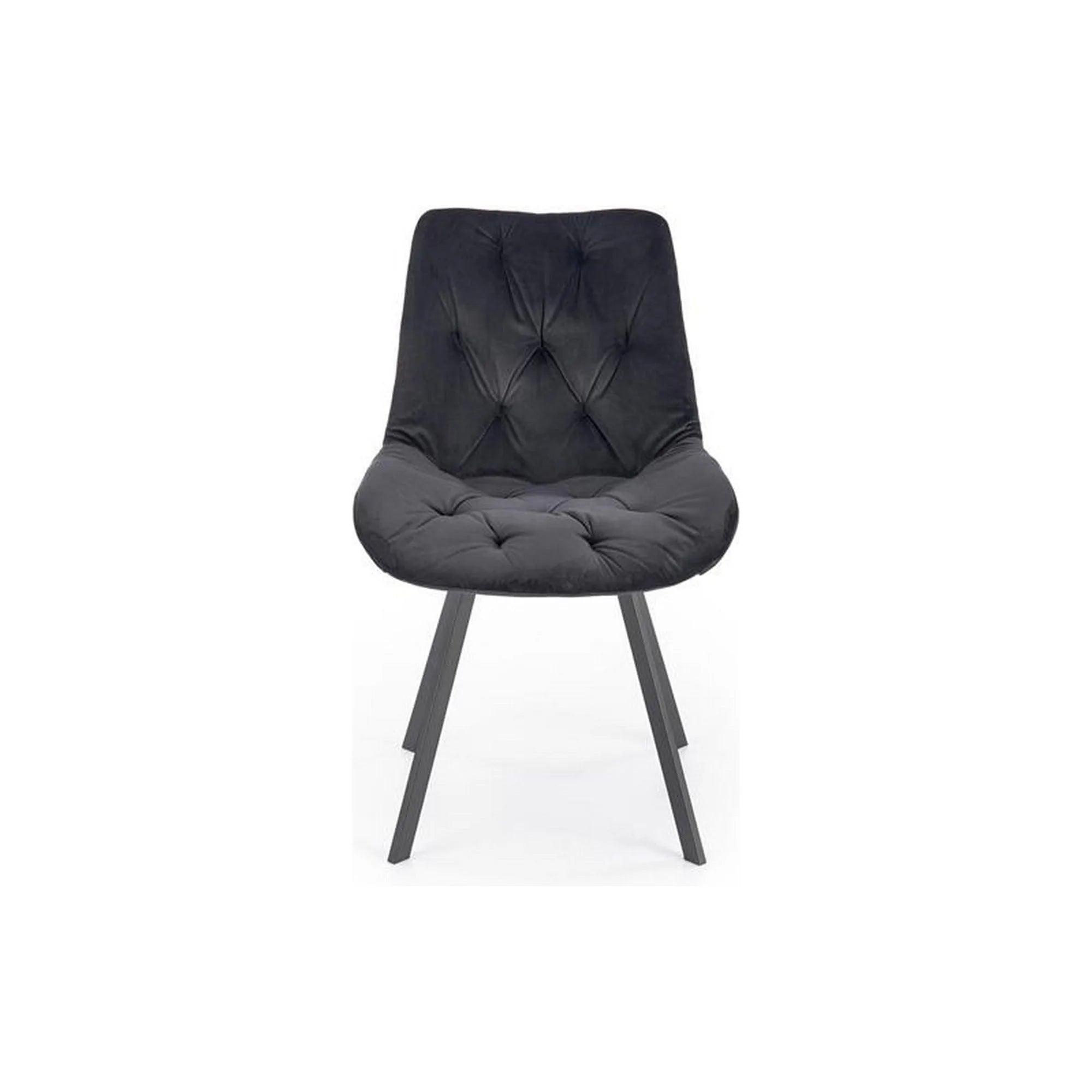 Scaun pivotant K519, negru, stofa catifelata/metal, 54x63x86 cm