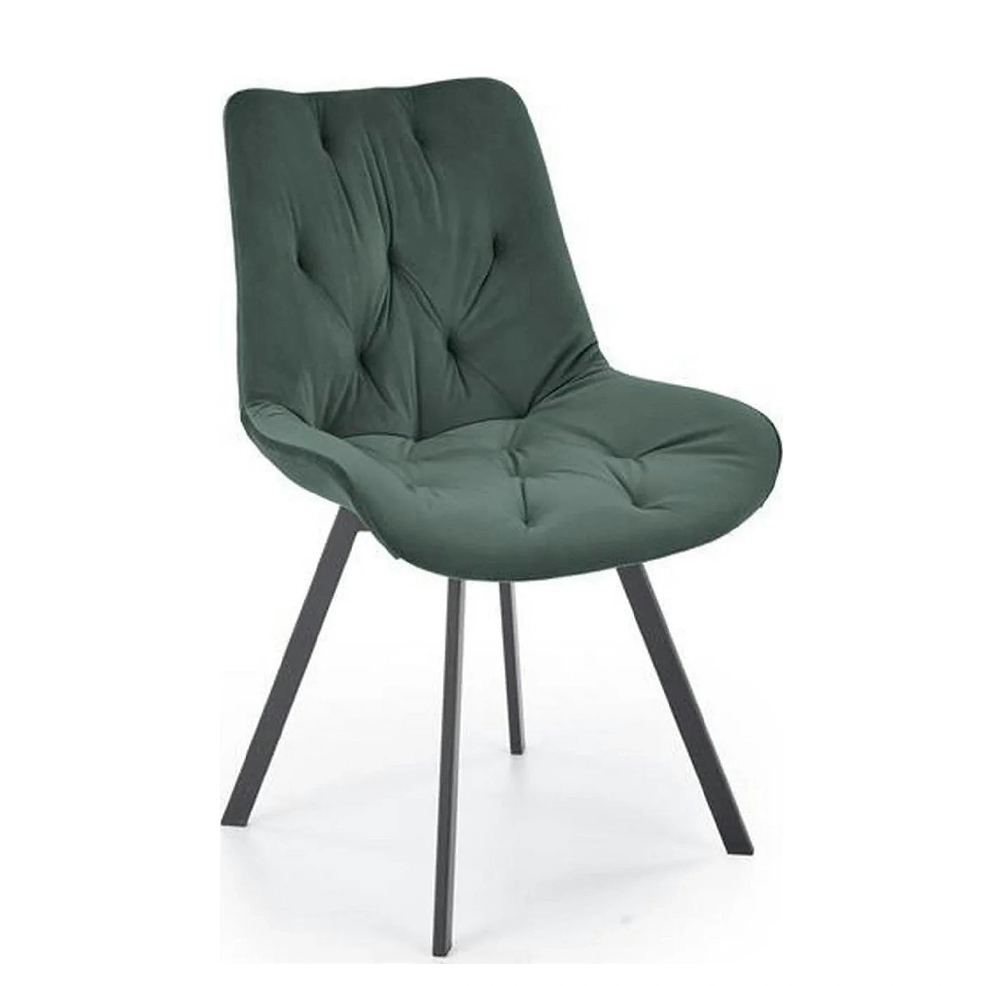 Scaun pivotant K519, verde inchis, stofa catifelata/metal, 54x63x86 cm