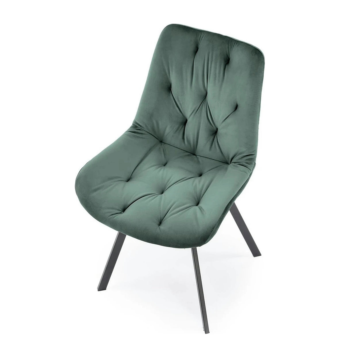 Scaun pivotant K519, verde inchis, stofa catifelata/metal, 54x63x86 cm