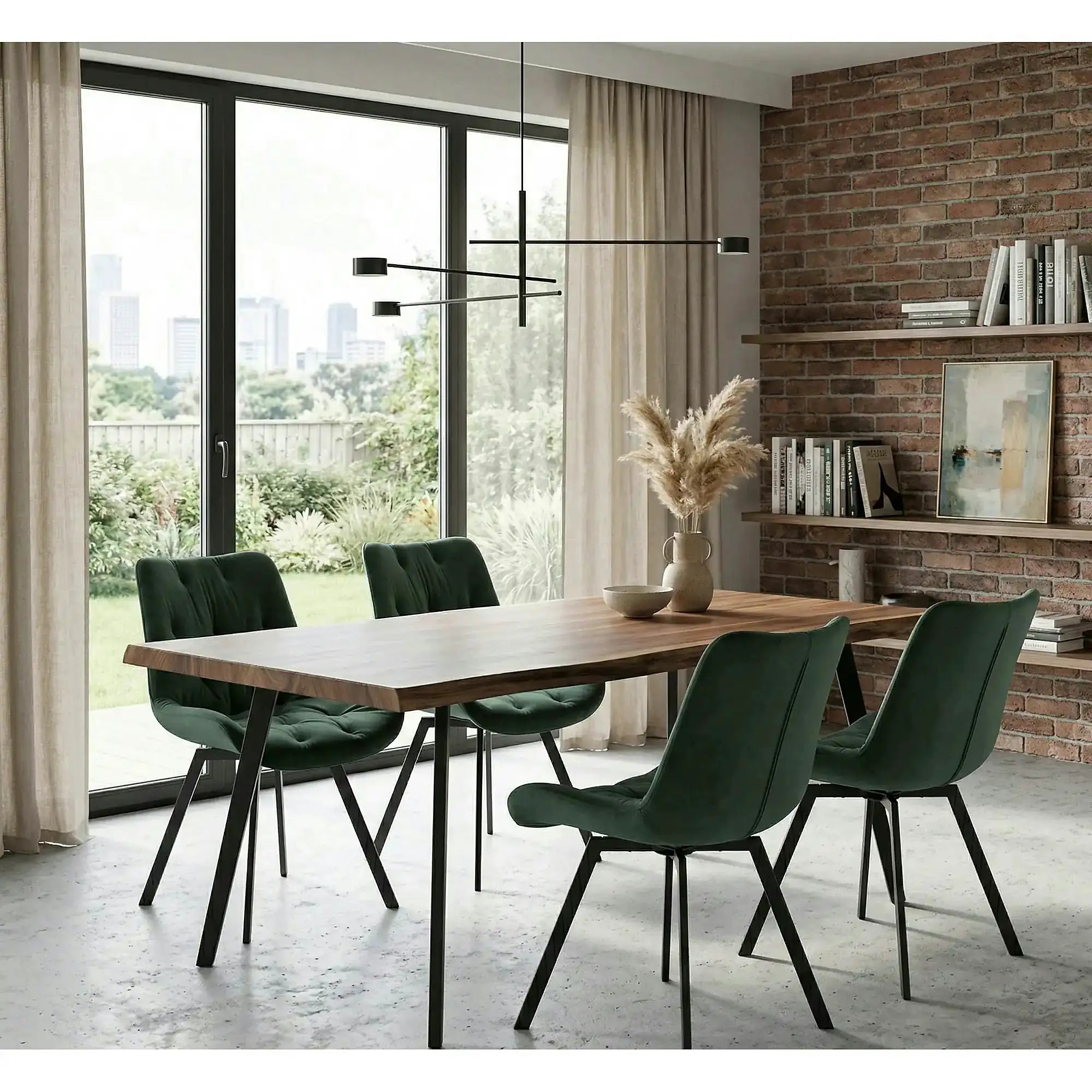 Scaun pivotant K519, verde inchis, stofa catifelata/metal, 54x63x86 cm