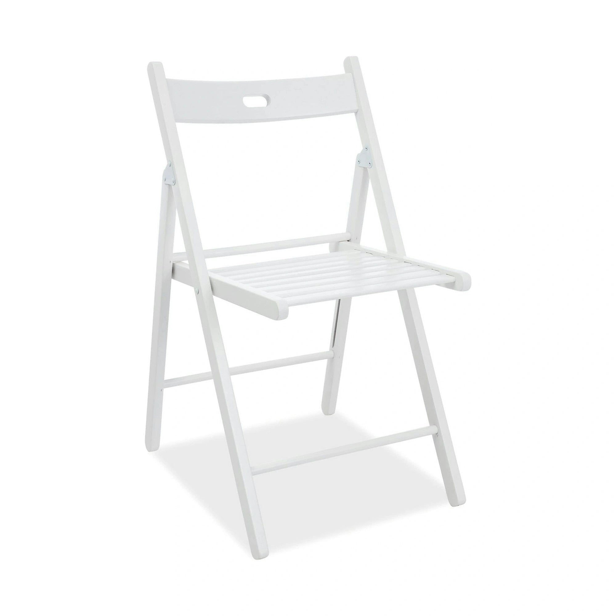 Scaun pliant SMART ll, alb, lemn, 43x40x78 cm