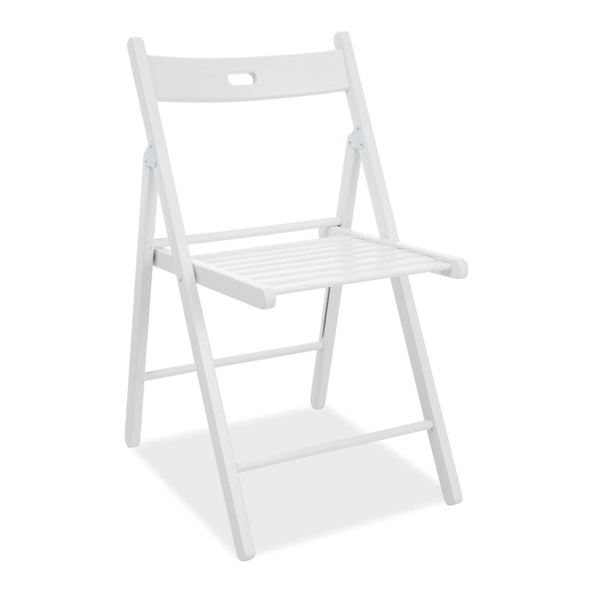 Scaun pliant SMART ll, alb, lemn, 43x40x78 cm