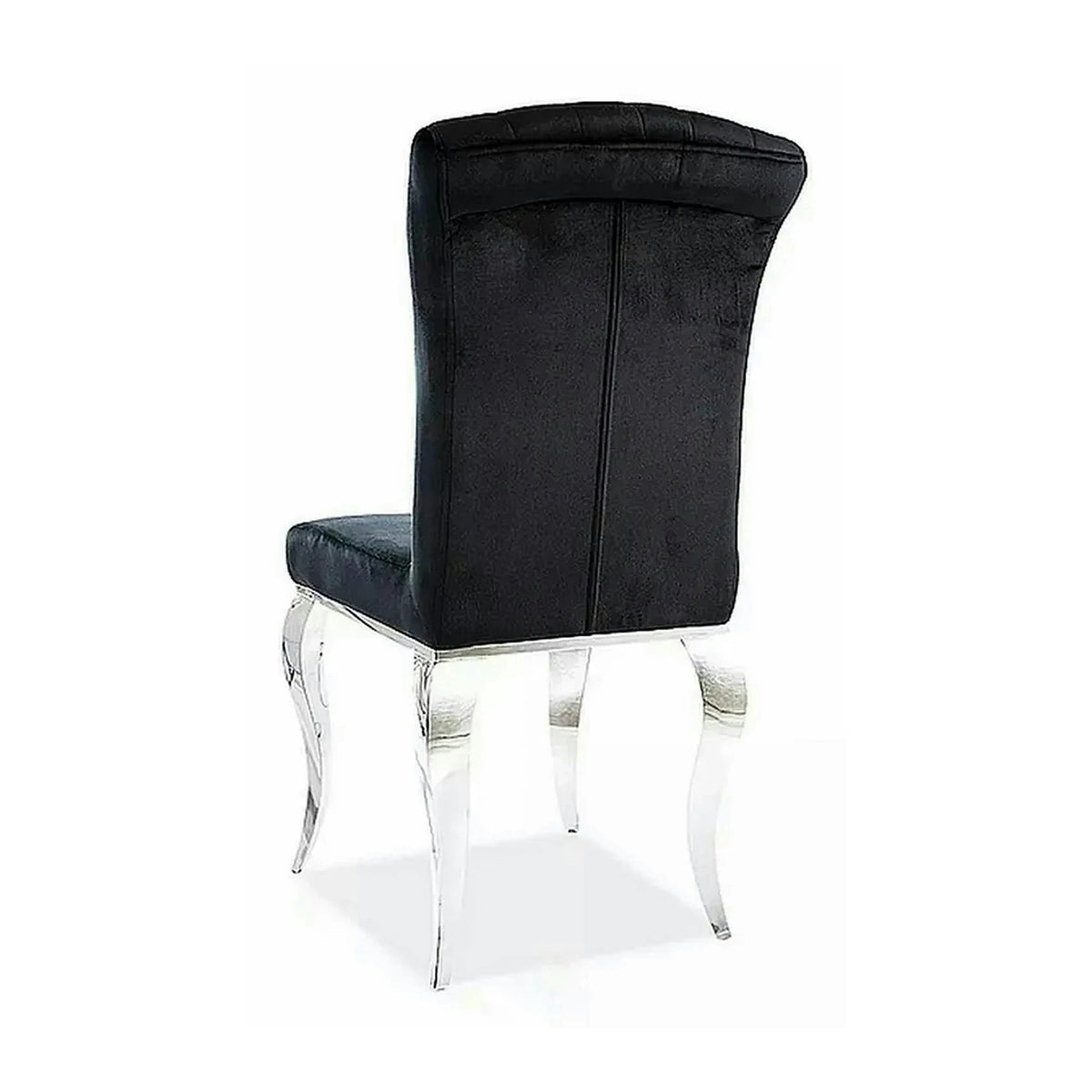 Scaun PRINCE, negru/crom, stofa catifelata/metal, 46x44x100 cm