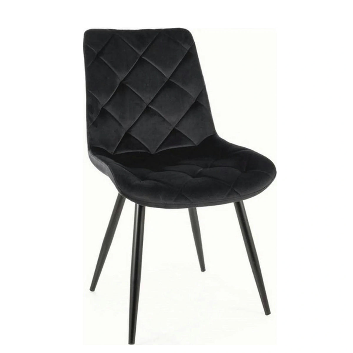 Scaun RALPH, negru, stofa catifelata/metal, 51x42x88 cm