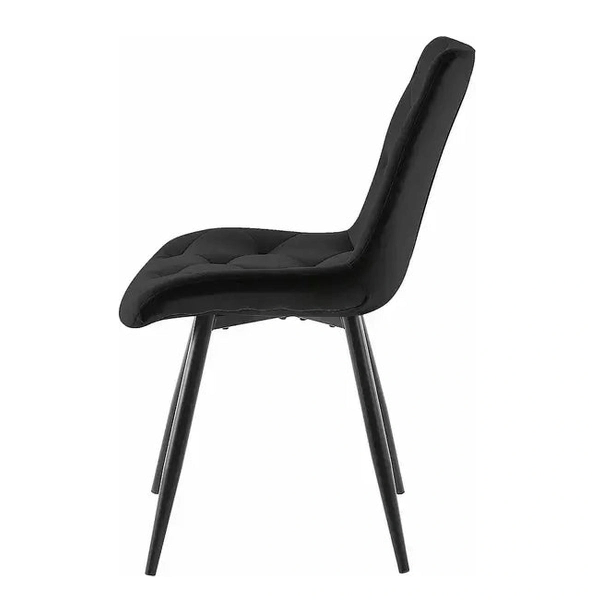 Scaun RALPH, negru, stofa catifelata/metal, 51x42x88 cm