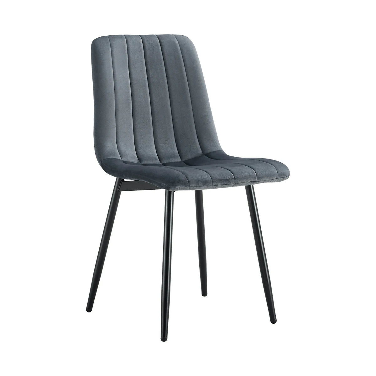 Scaun RAMITA TIP 1, gri inchis/negru, stofa catifelata/metal, 45x57x86 cm