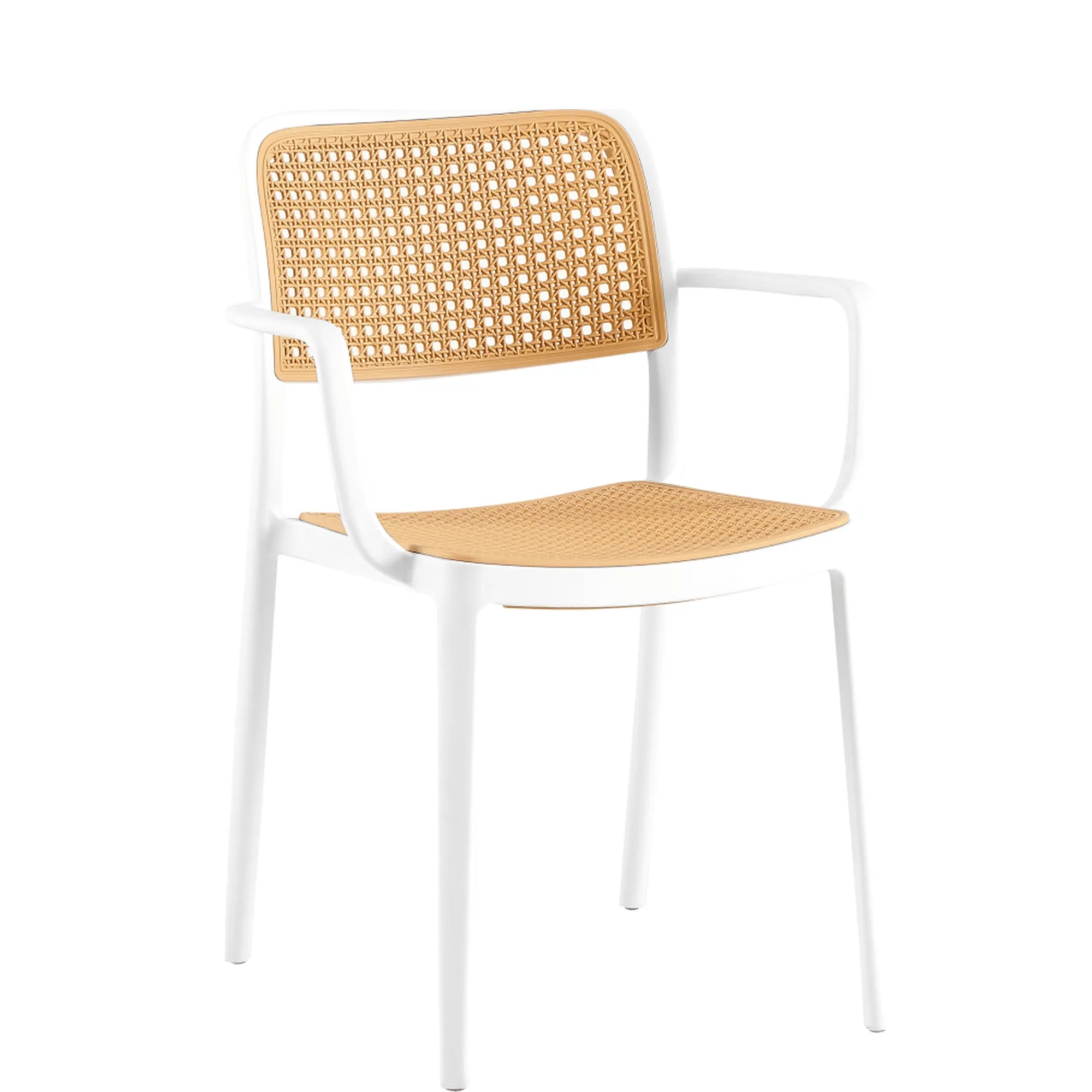 Scaun RAVID TIP 2, bej/alb, plastic, 58x55x82 cm