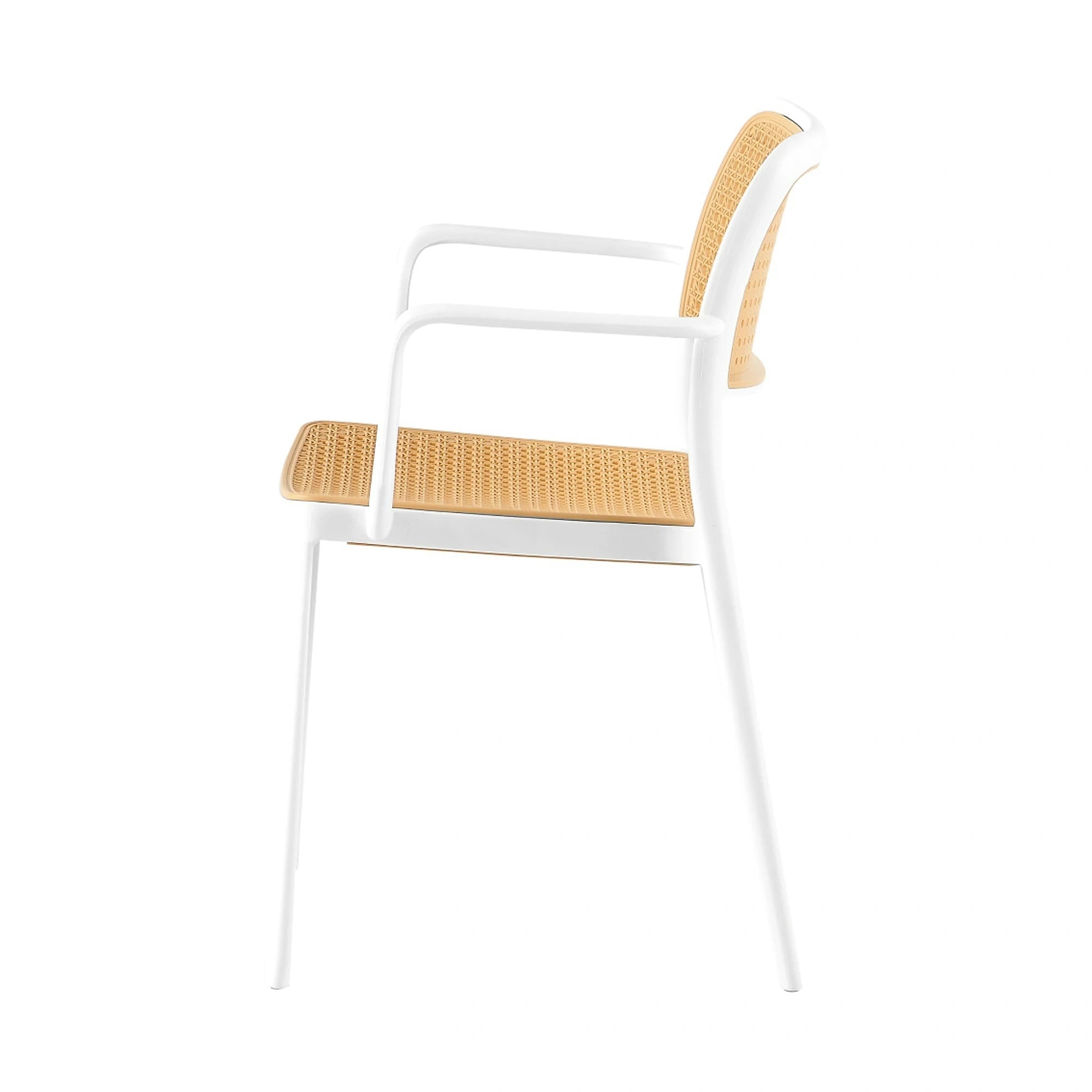 Scaun RAVID TIP 2, bej/alb, plastic, 58x55x82 cm