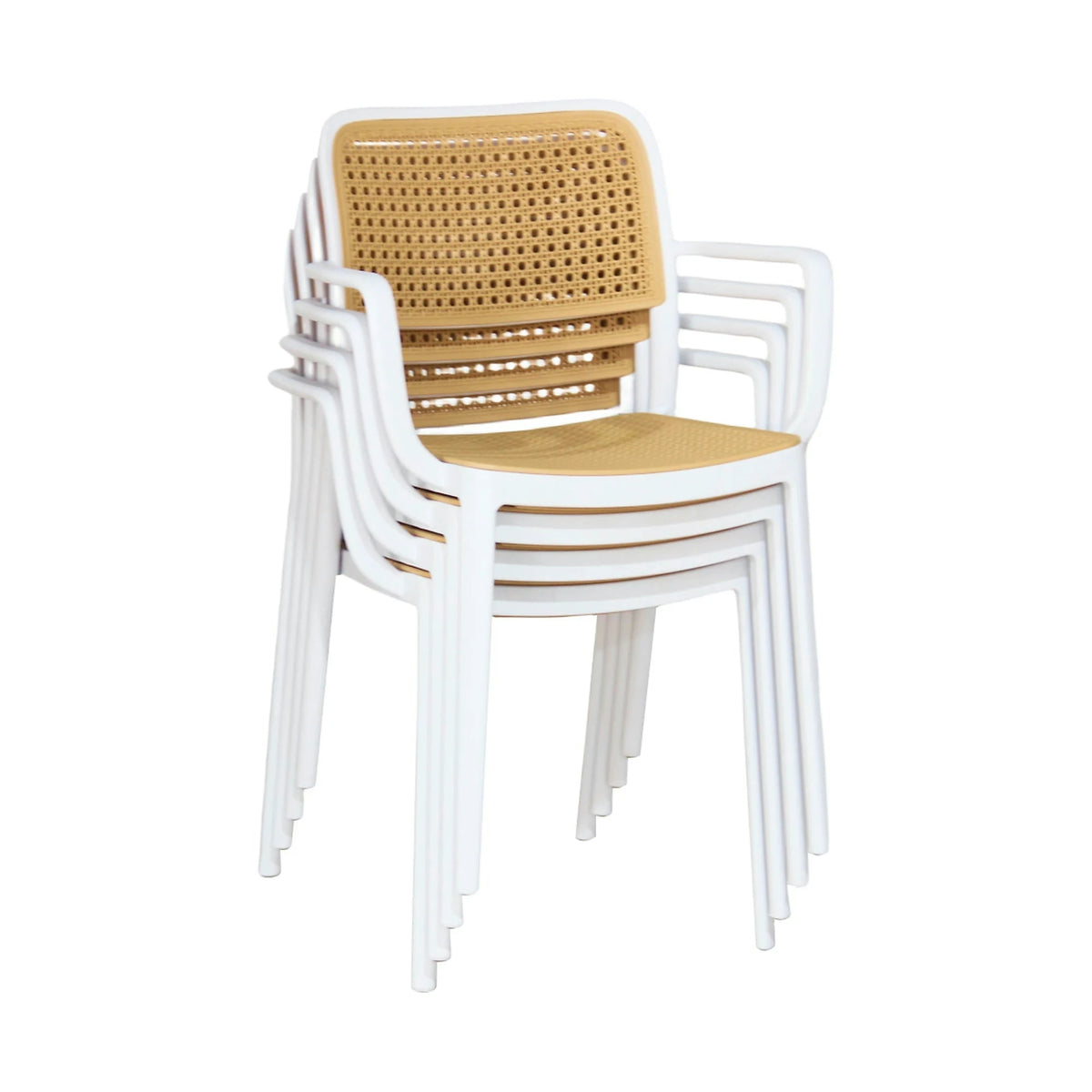 Scaun RAVID TIP 2, bej/alb, plastic, 58x55x82 cm