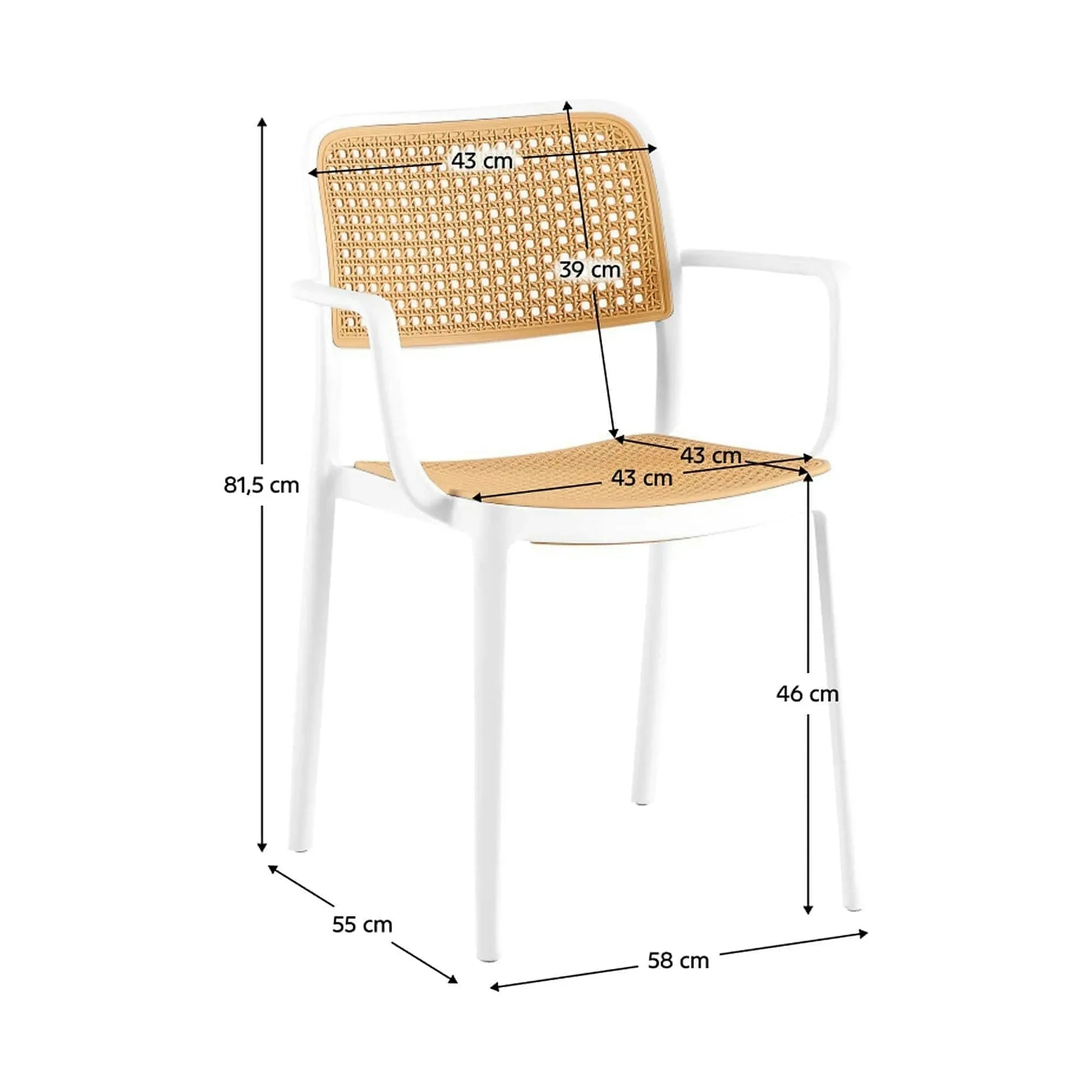 Scaun RAVID TIP 2, bej/alb, plastic, 58x55x82 cm