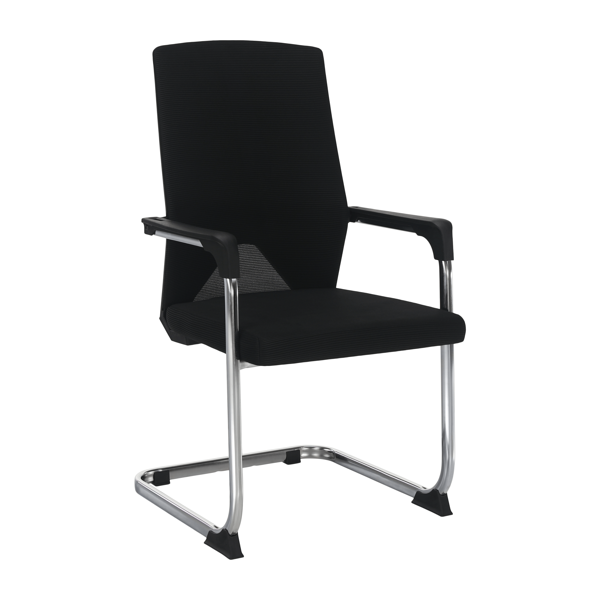 Scaun RAVIL, negru/crom, material textil/metal, 57x60x102 cm