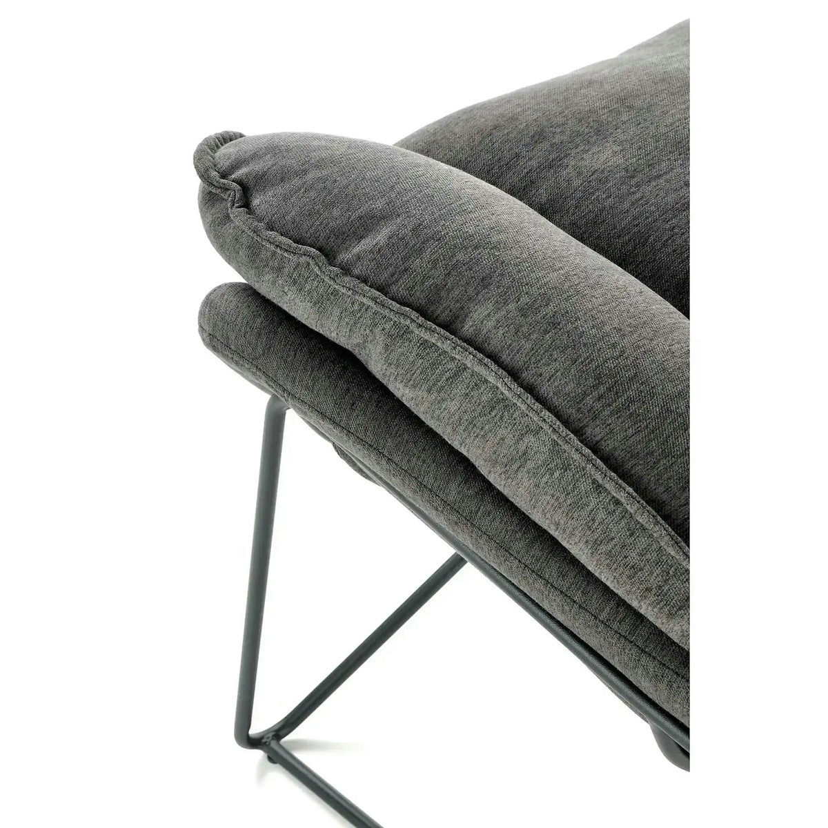 Scaun relaxare living VOLKER, gri, stofa clasica/metal, 75x88x85 cm