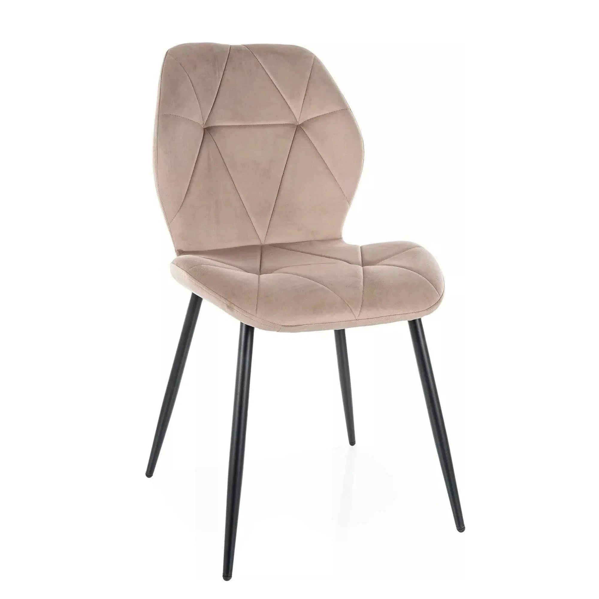 Scaun RICK, bej - Bluvel 40, stofa catifelata/metal, 48x56x86 cm