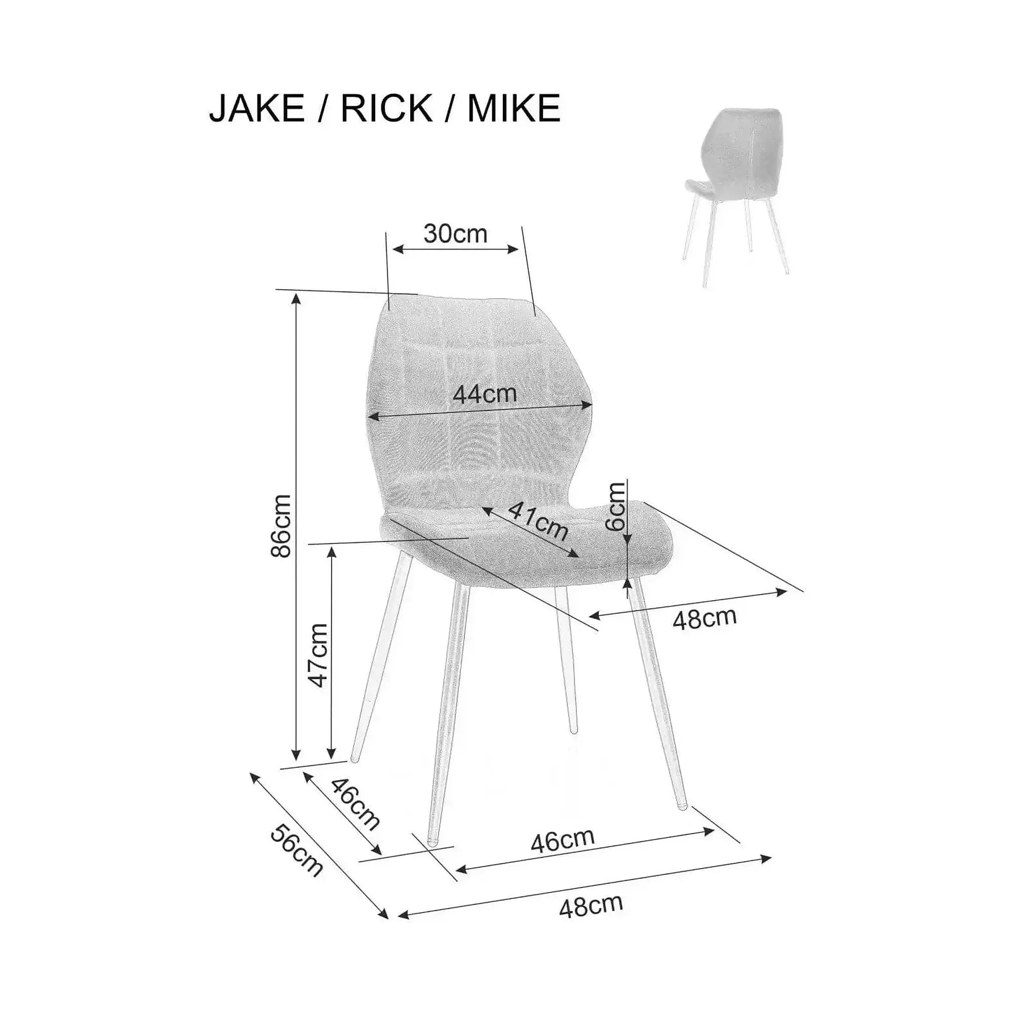 Scaun RICK, cappuccino - Bluvel 38, stofa catifelata/metal, 48x56x86 cm