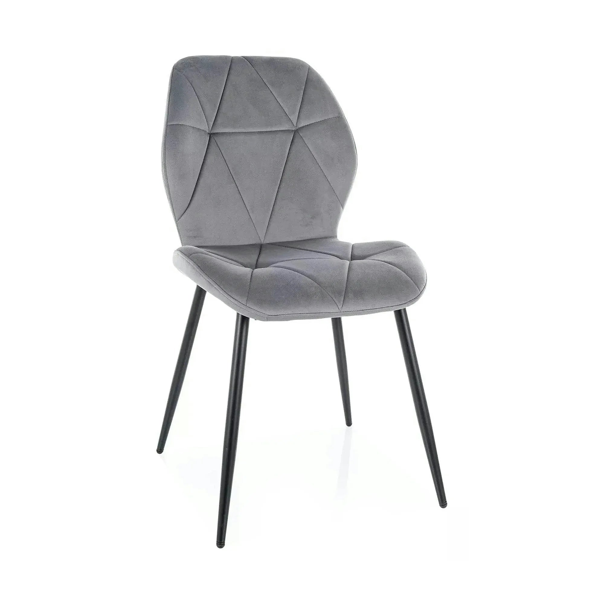 Scaun RICK, gri - Bluvel 14, stofa catifelata/metal, 48x56x86 cm