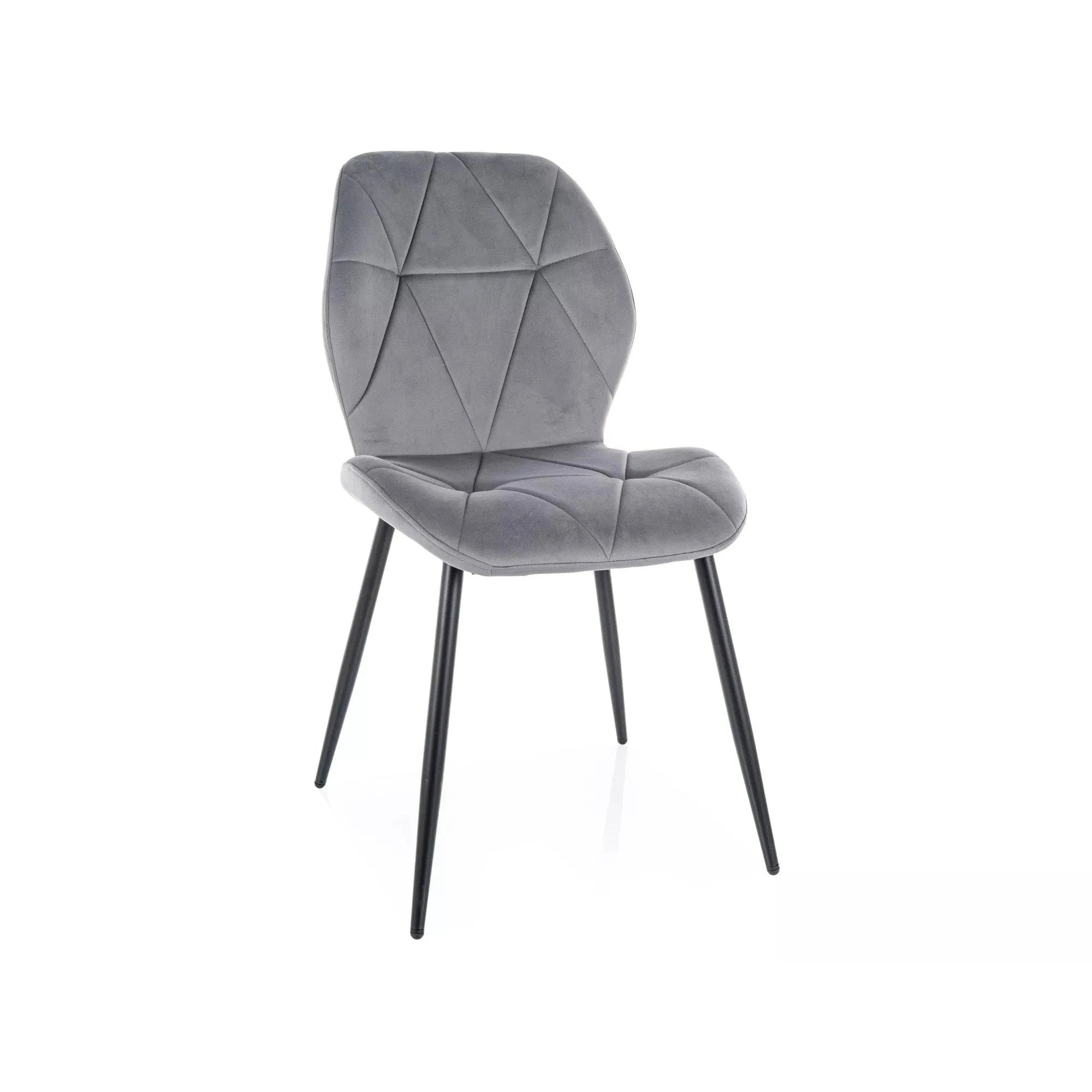 Scaun RICK, gri - Bluvel 14, stofa catifelata/metal, 48x56x86 cm