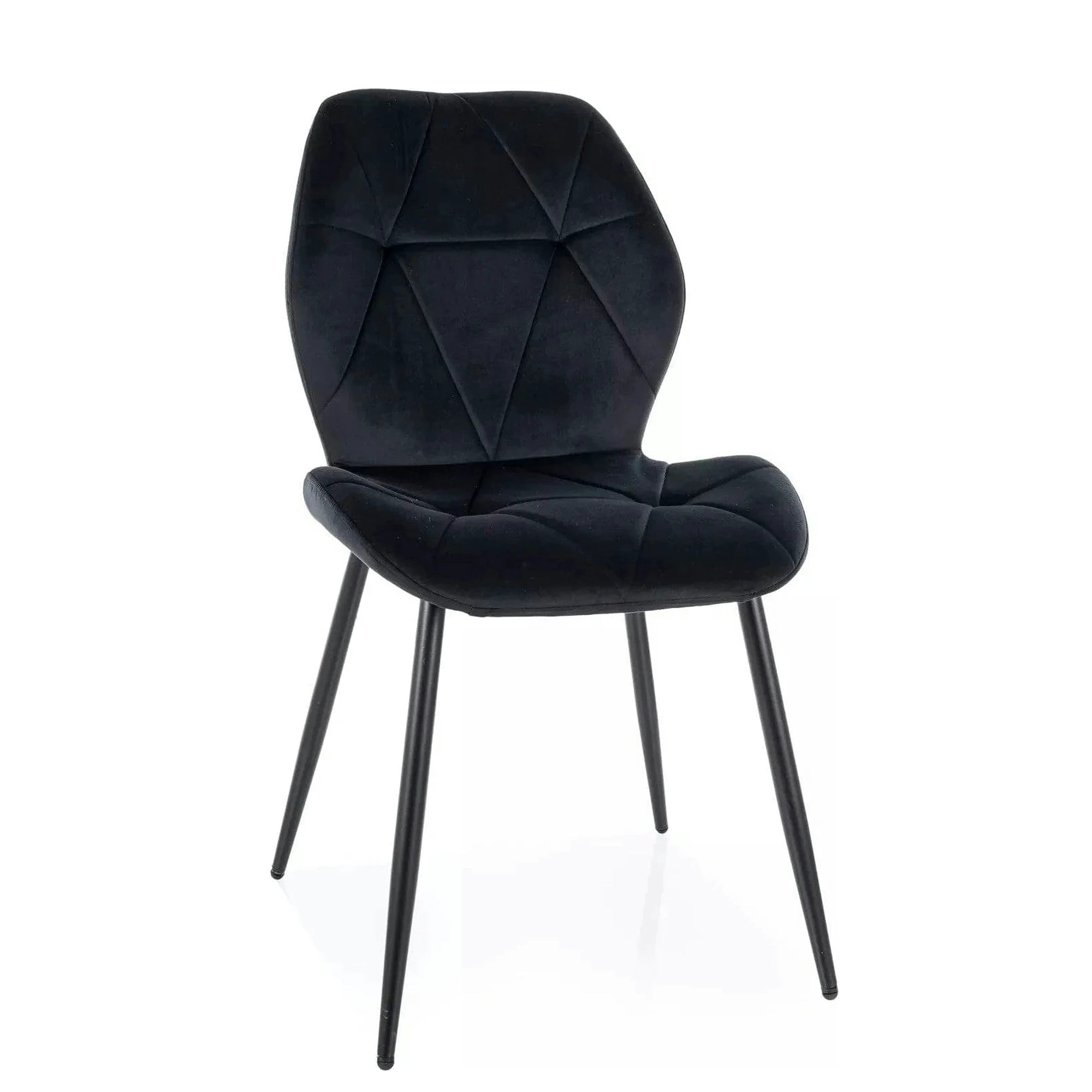 Scaun RICK, negru - Bluvel 19, stofa catifelata/metal, 48x56x86 cm
