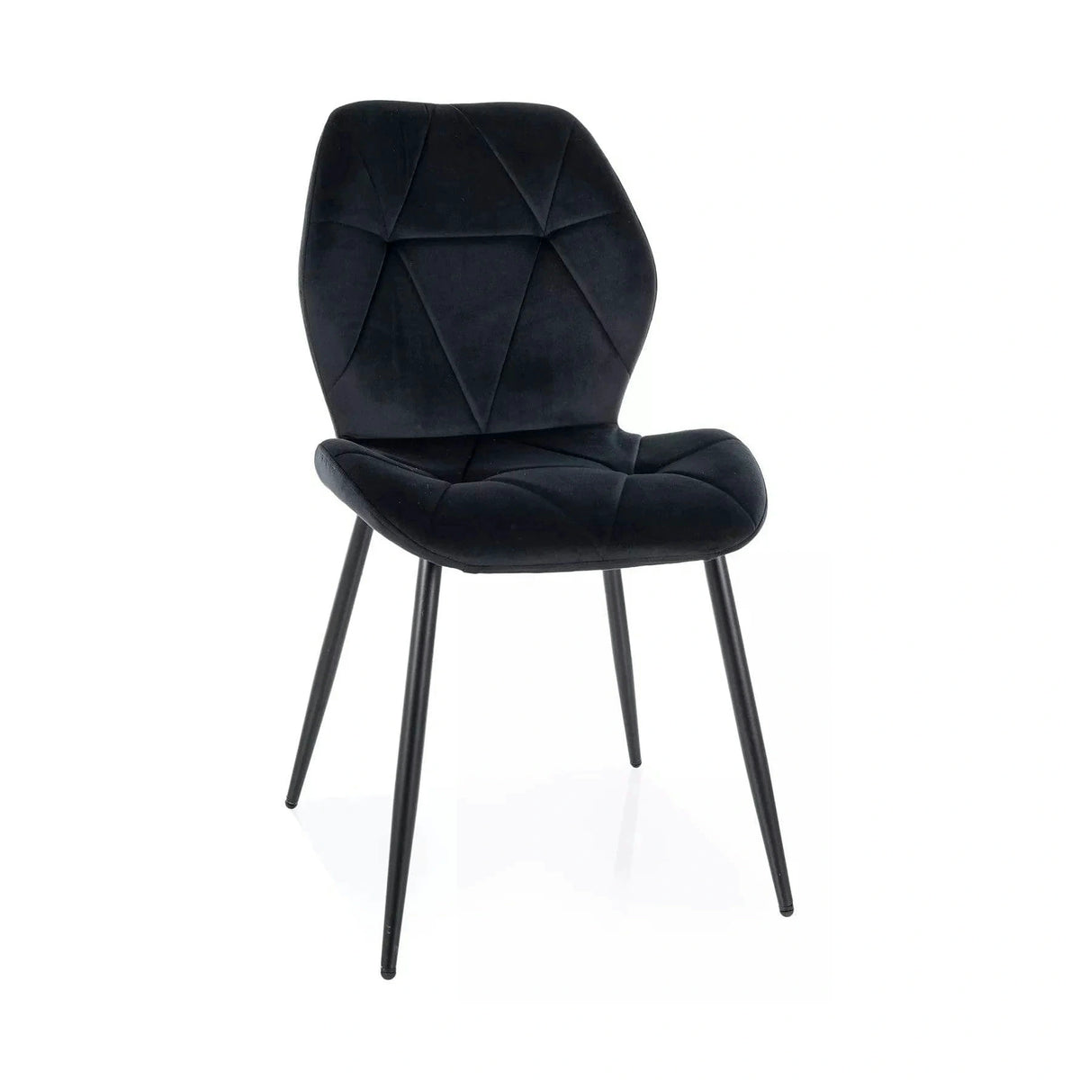 Scaun RICK, negru - Bluvel 19, stofa catifelata/metal, 48x56x86 cm