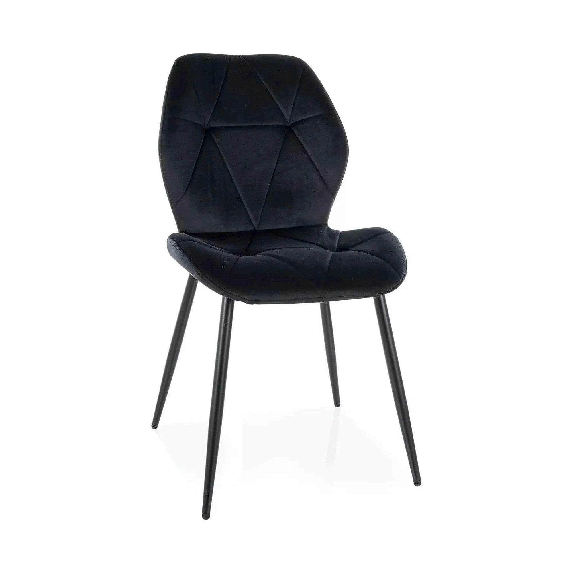 Scaun RICK, negru - Bluvel 19, stofa catifelata/metal, 48x56x86 cm