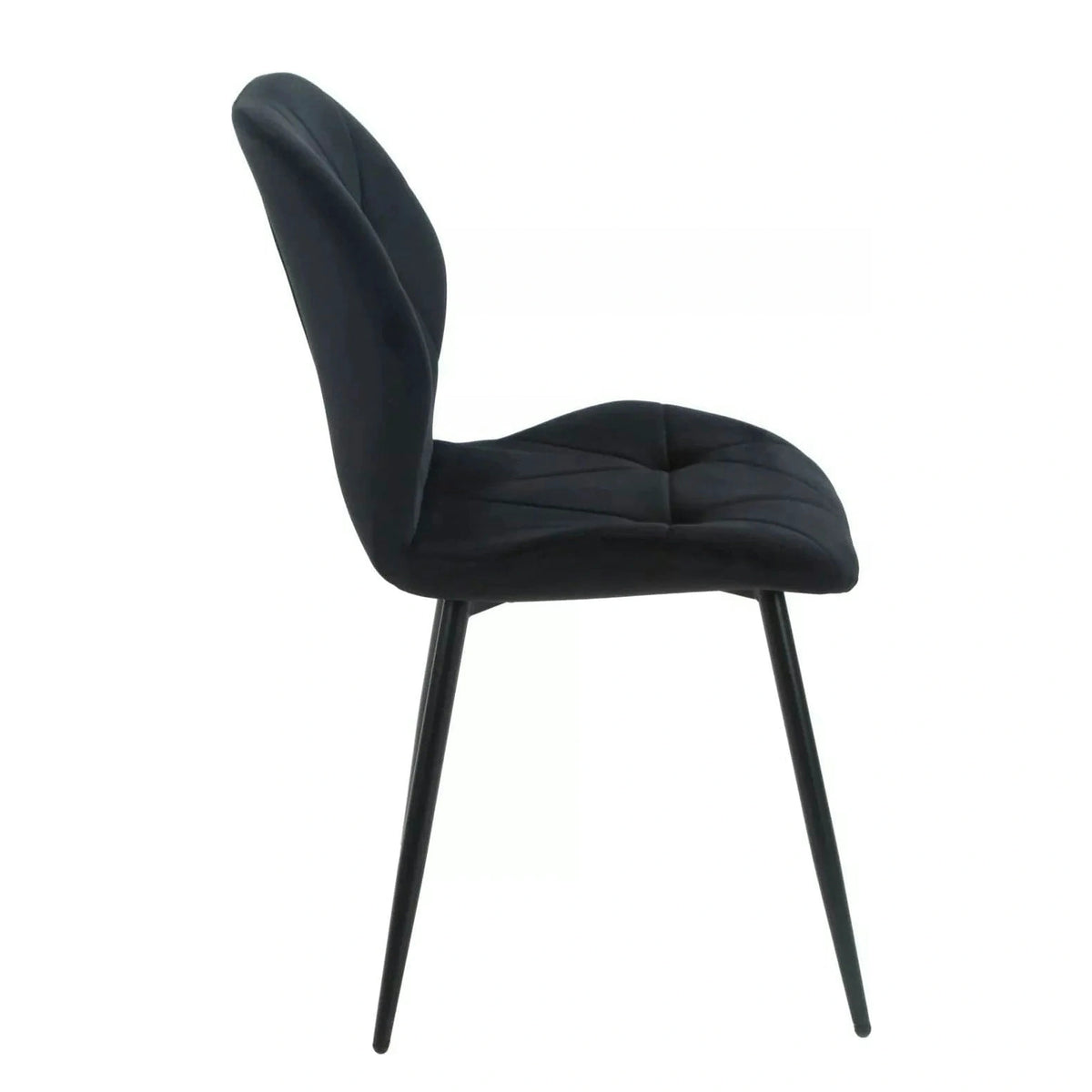 Scaun RICK, negru - Bluvel 19, stofa catifelata/metal, 48x56x86 cm