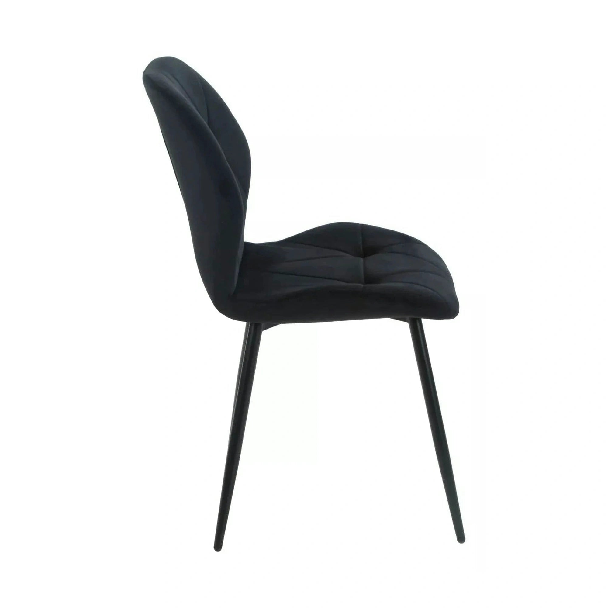 Scaun RICK, negru - Bluvel 19, stofa catifelata/metal, 48x56x86 cm