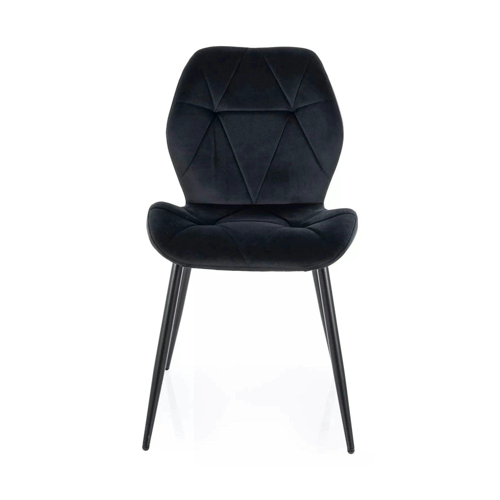 Scaun RICK, negru - Bluvel 19, stofa catifelata/metal, 48x56x86 cm
