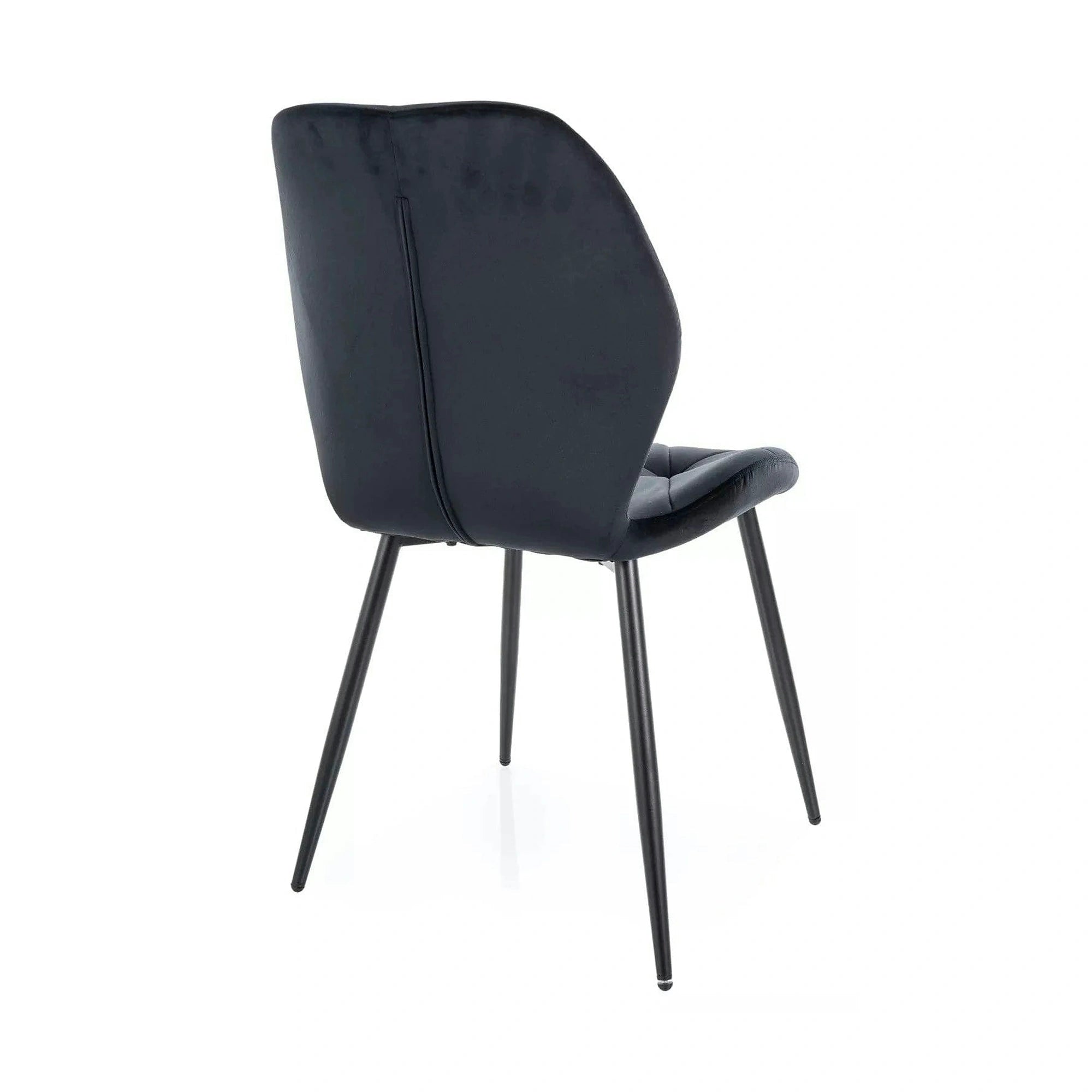 Scaun RICK, negru - Bluvel 19, stofa catifelata/metal, 48x56x86 cm