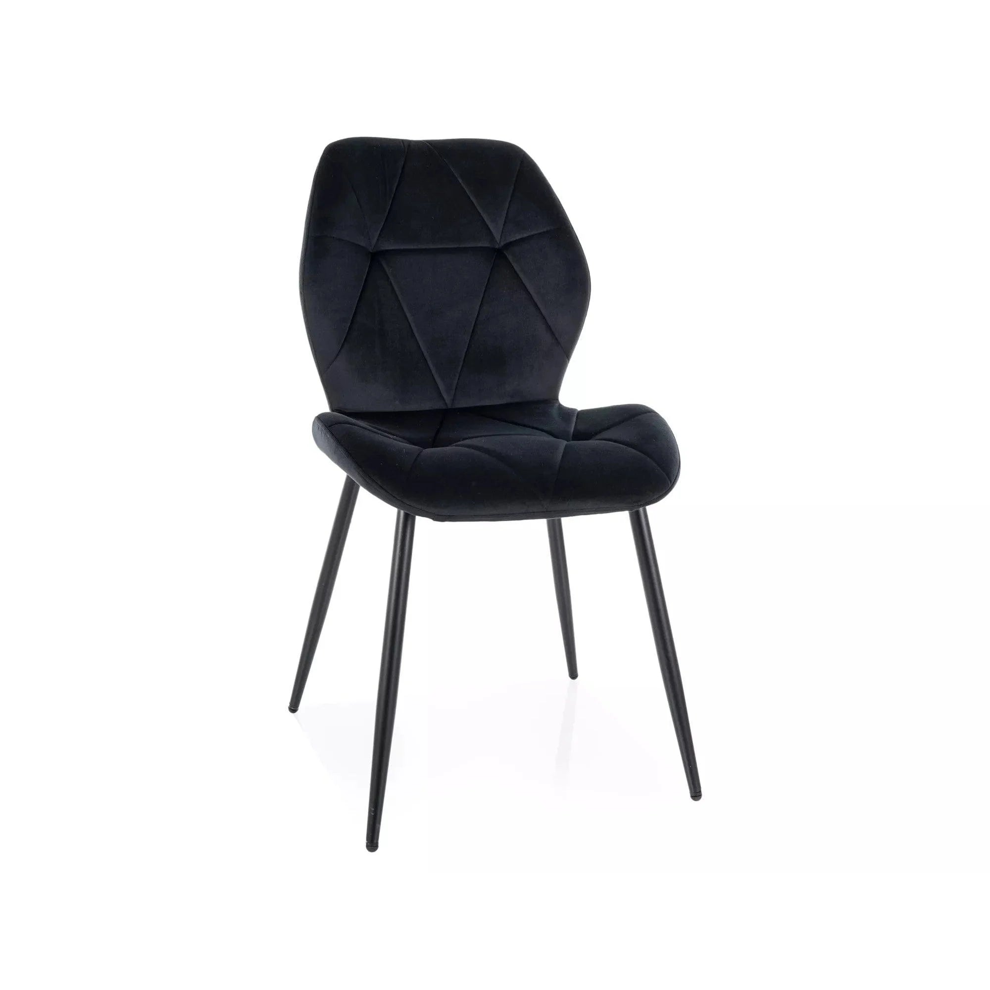 Scaun RICK, negru - Bluvel 19, stofa catifelata/metal, 48x56x86 cm