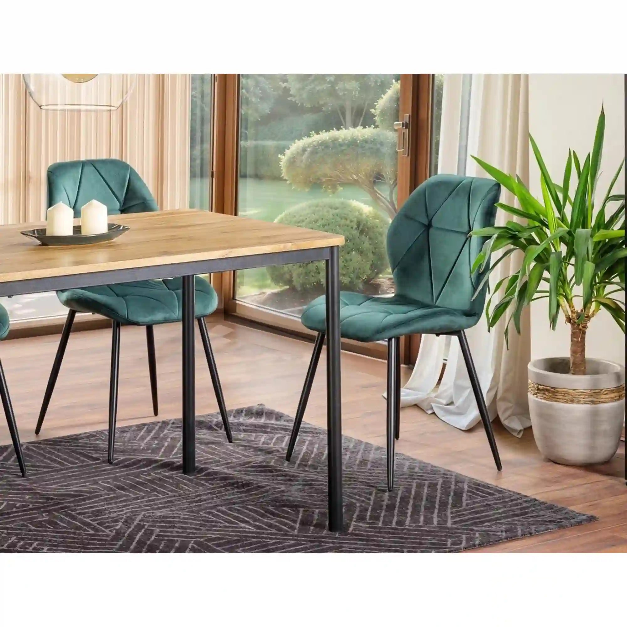 Scaun RICK, verde inchis - Bluvel 78, stofa catifelata/metal, 48x41x86 cm