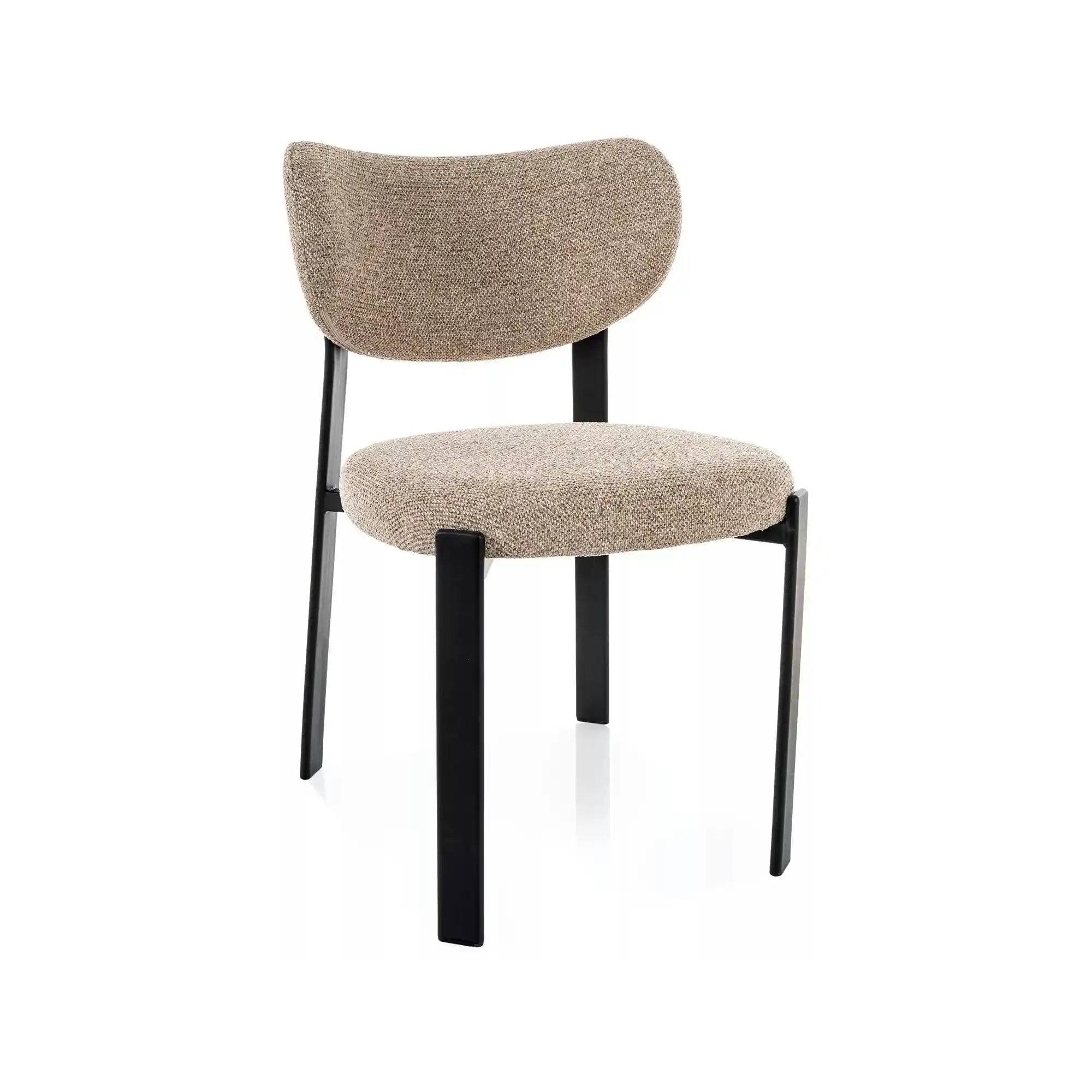 Scaun RIN, bej/negru, stofă/metal, 51x50x79 cm