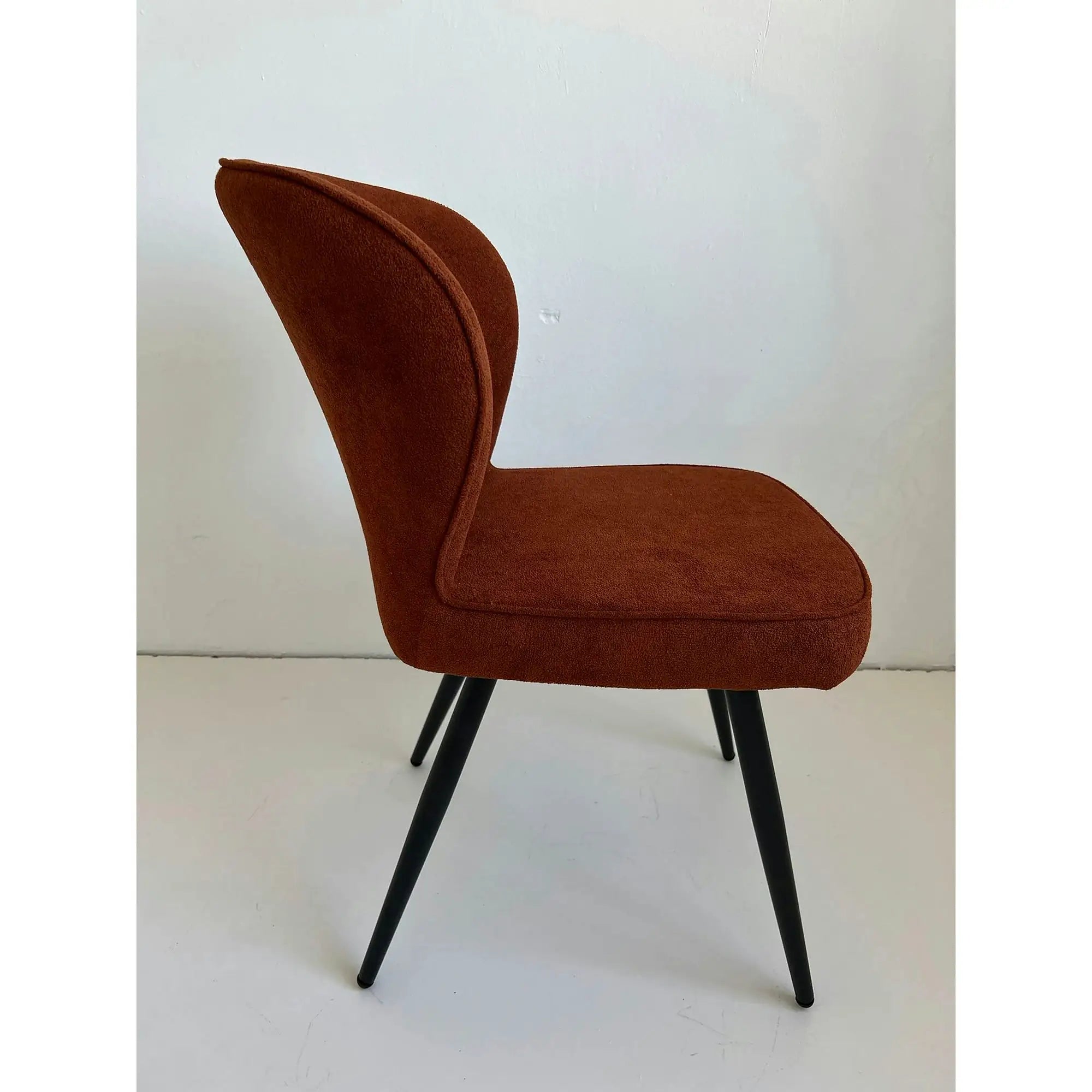 Scaun RIO 2, caramiziu/negru, stofa buclata/metal, 64x51x84 cm