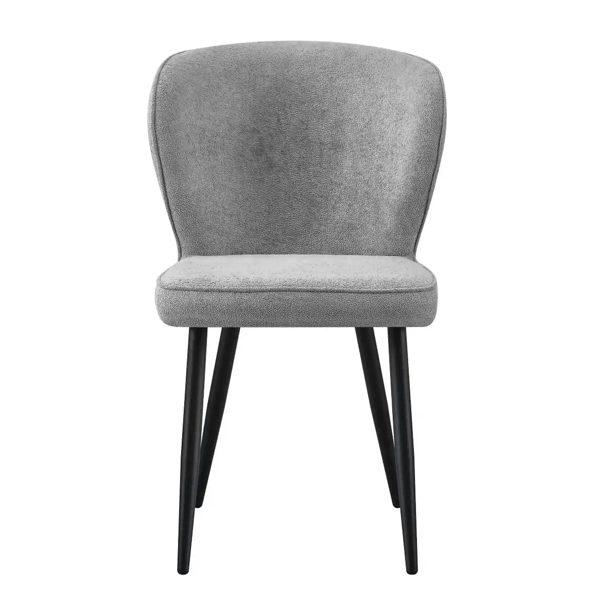 Scaun RIO 2, gri deschis/negru, stofa buclata/metal, 64x51x84 cm