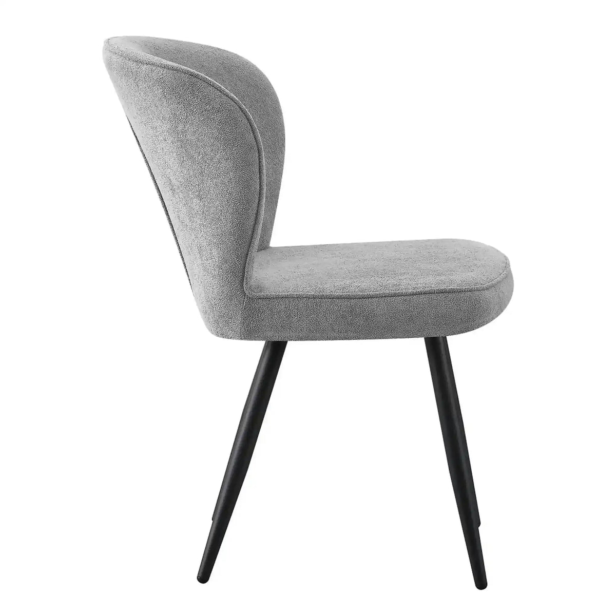 Scaun RIO 2, gri deschis/negru, stofa buclata/metal, 64x51x84 cm