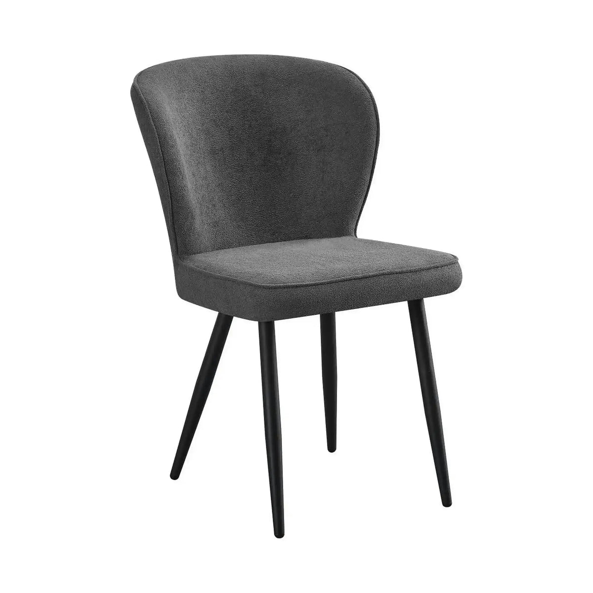 Scaun RIO 2, gri inchis/negru, stofa buclata/metal, 64x51x84 cm