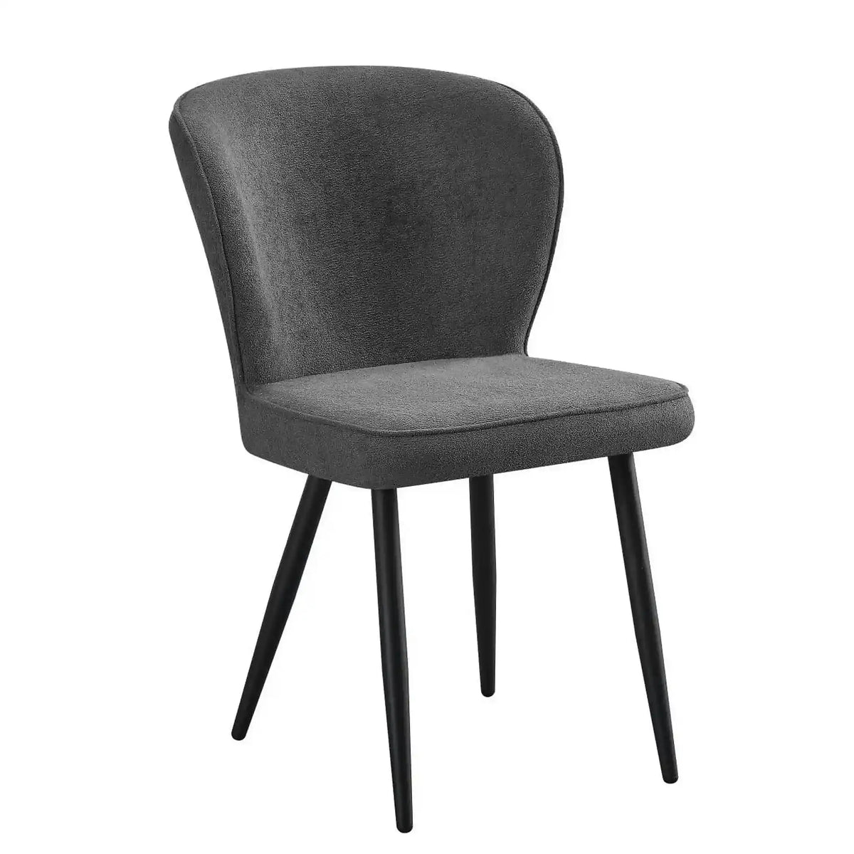 Scaun RIO 2, gri inchis/negru, stofa buclata/metal, 64x51x84 cm