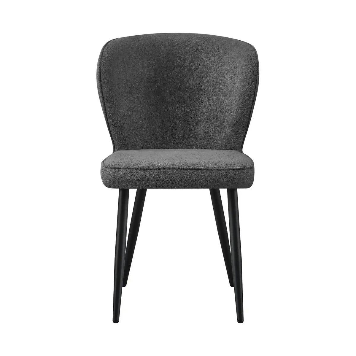 Scaun RIO 2, gri inchis/negru, stofa buclata/metal, 64x51x84 cm