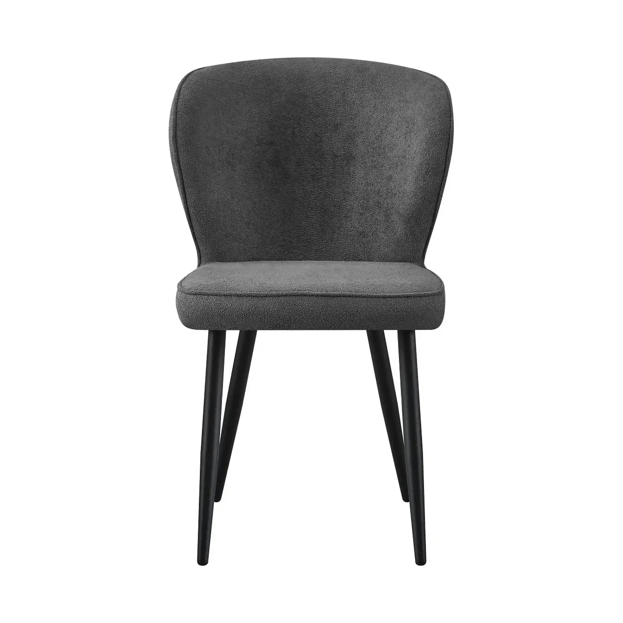 Scaun RIO 2, gri inchis/negru, stofa buclata/metal, 64x51x84 cm
