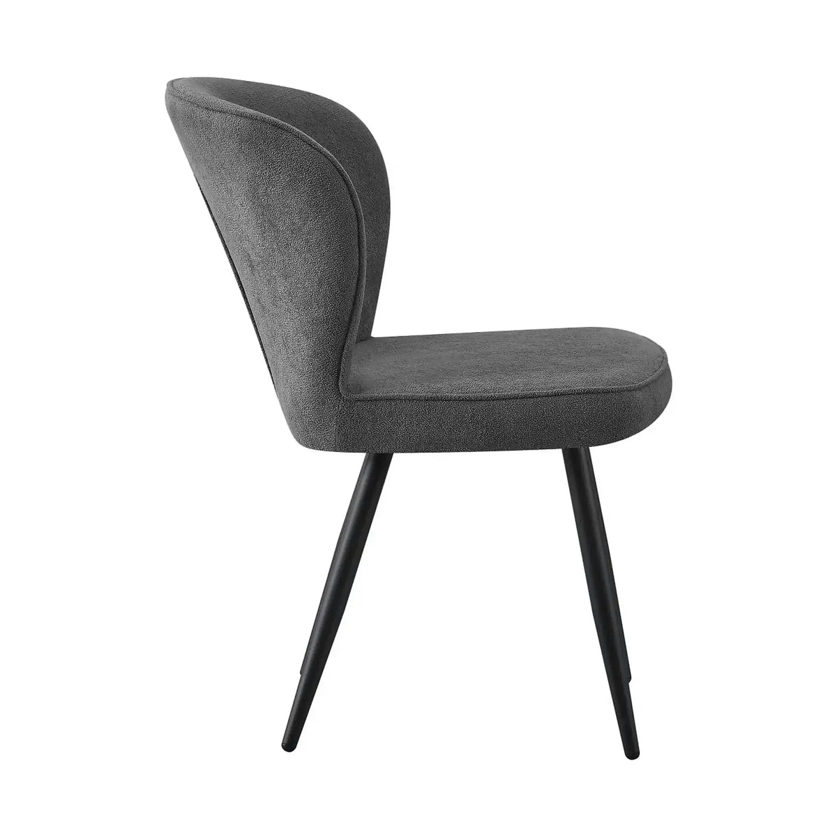 Scaun RIO 2, gri inchis/negru, stofa buclata/metal, 64x51x84 cm