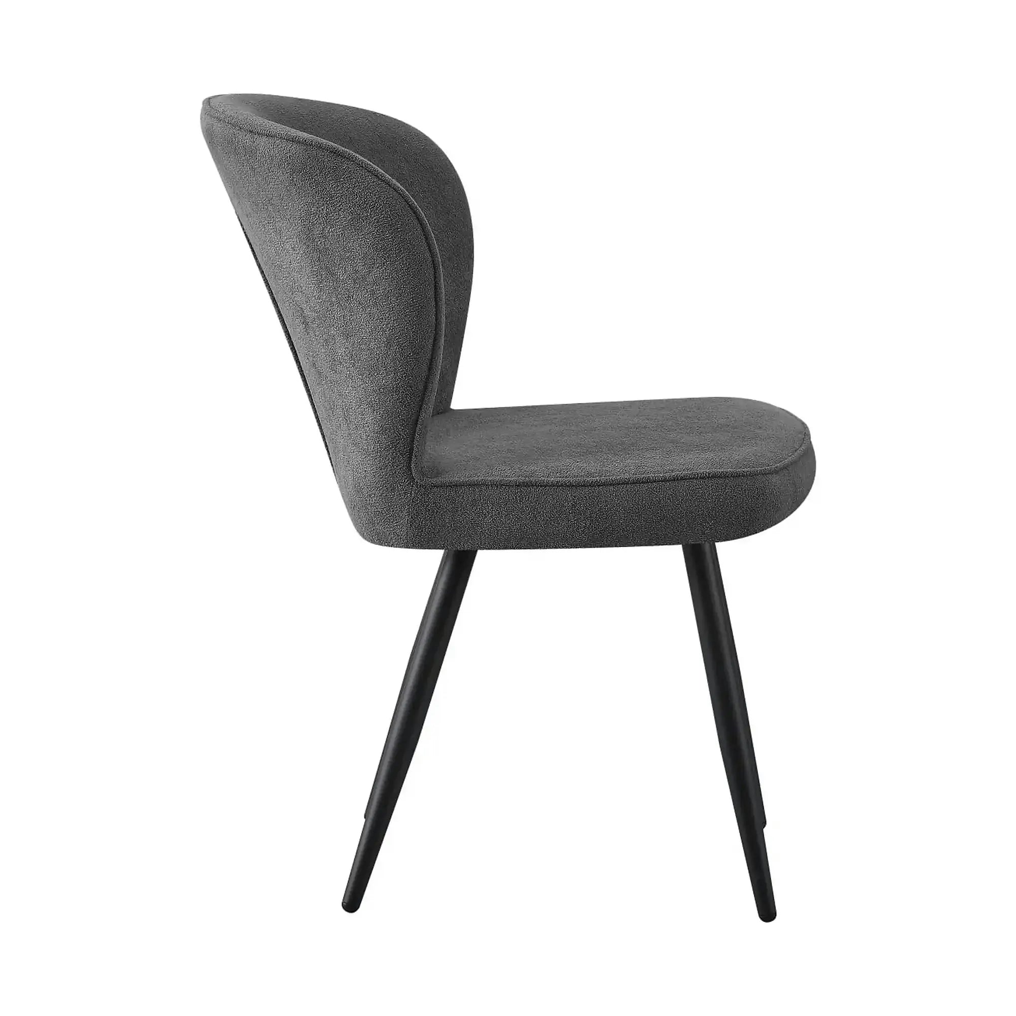 Scaun RIO 2, gri inchis/negru, stofa buclata/metal, 64x51x84 cm