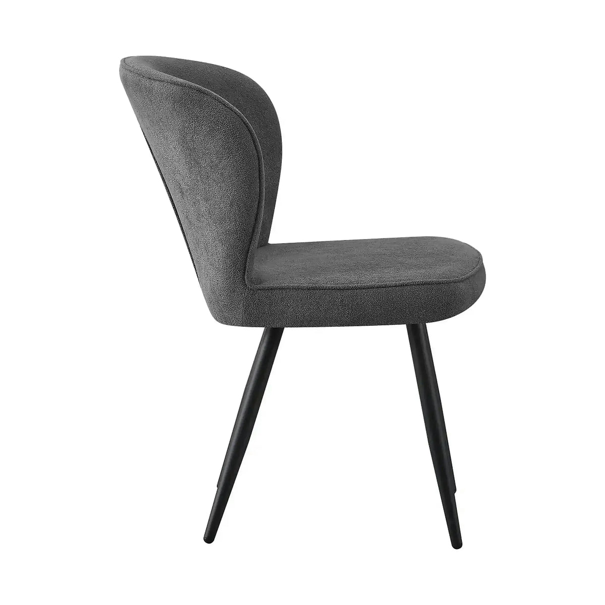 Scaun RIO 2, gri inchis/negru, stofa buclata/metal, 64x51x84 cm