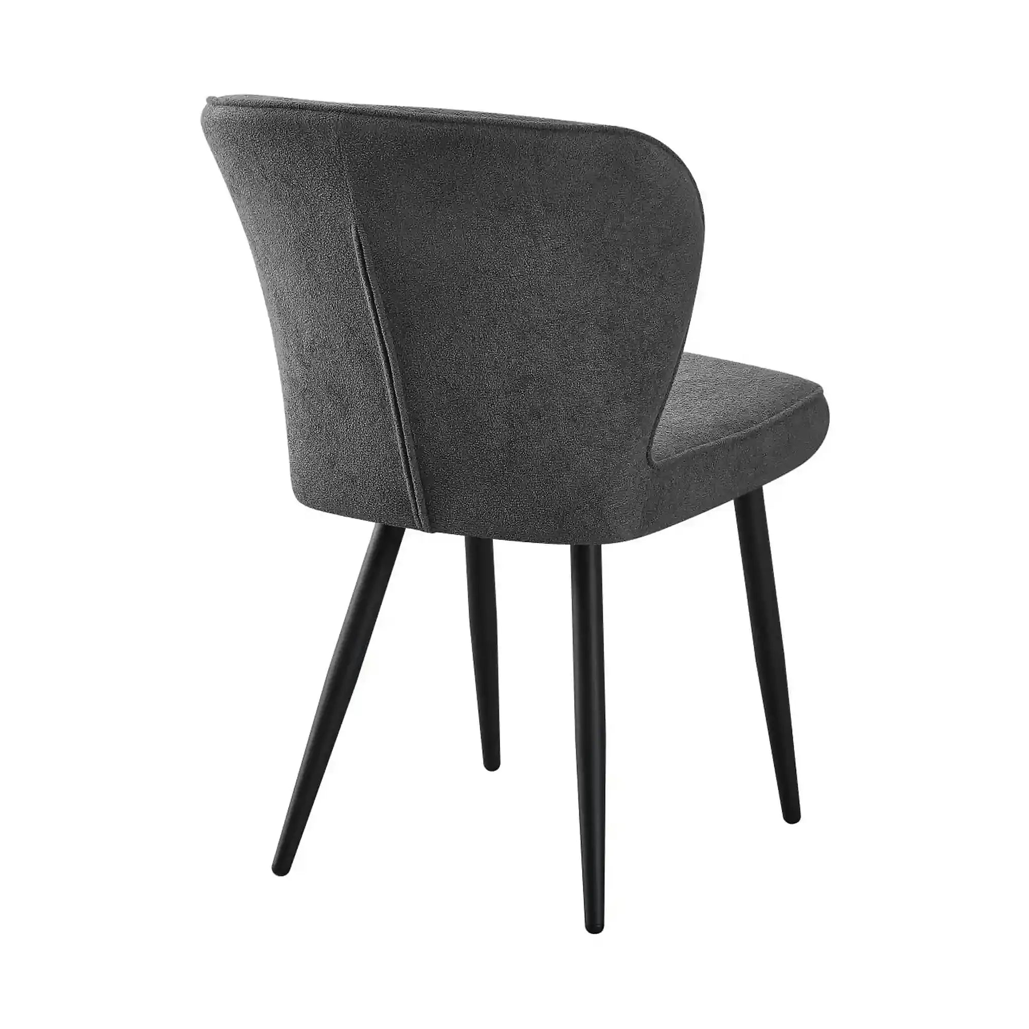 Scaun RIO 2, gri inchis/negru, stofa buclata/metal, 64x51x84 cm