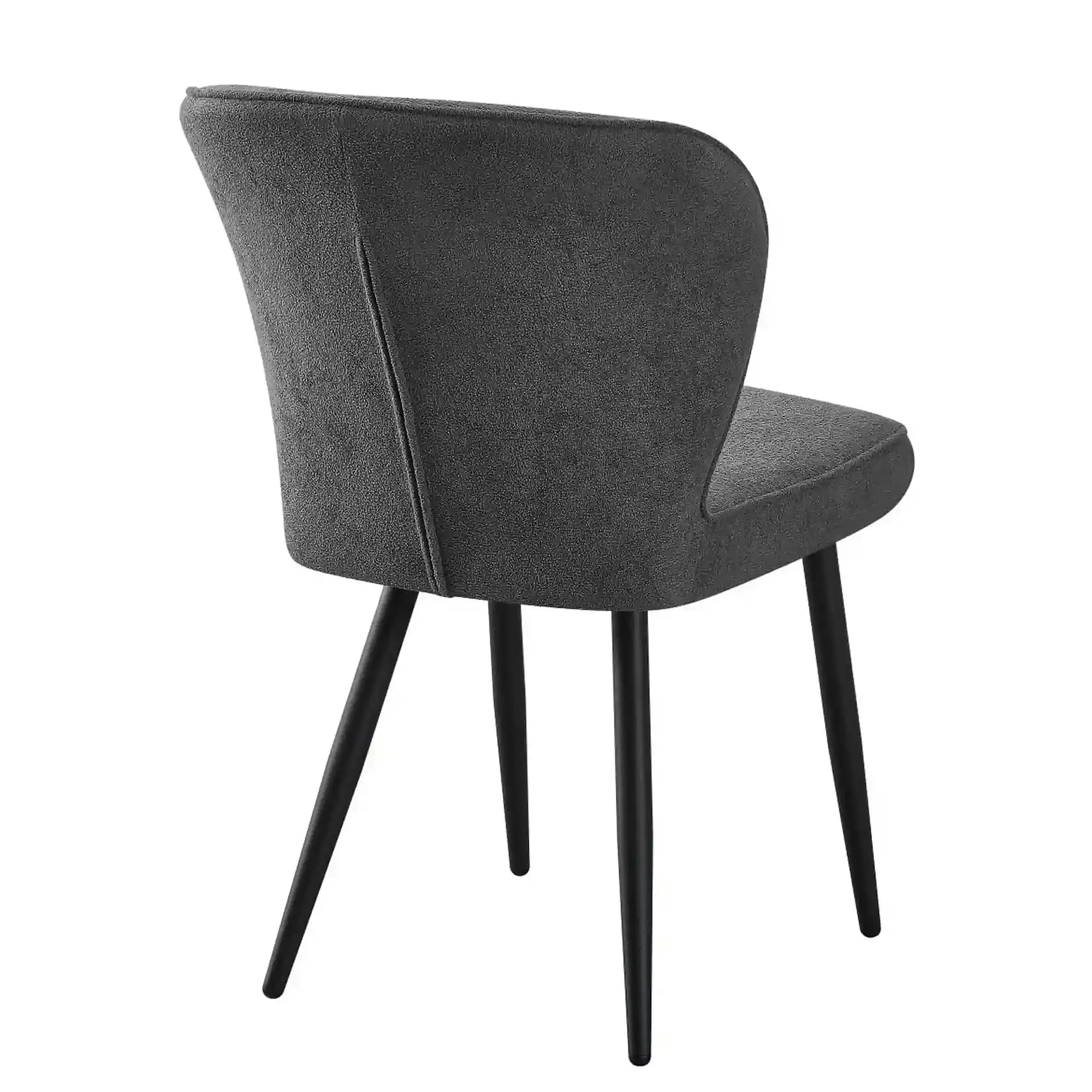 Scaun RIO 2, gri inchis/negru, stofa buclata/metal, 64x51x84 cm
